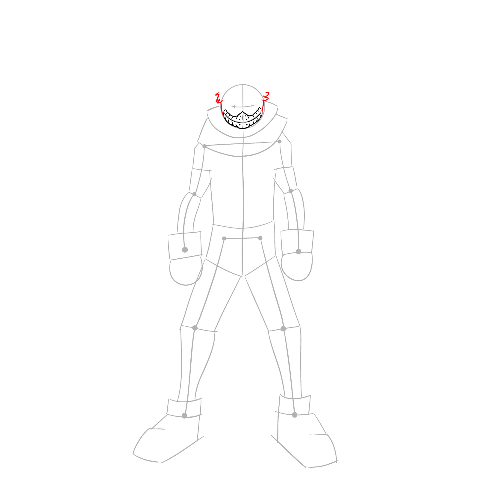 How to draw Izuku Midoriya in Costume Epsilon - step 09