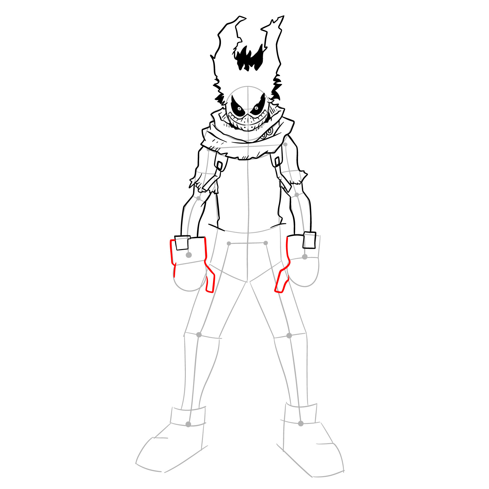 How to draw Izuku Midoriya in Costume Epsilon - step 24