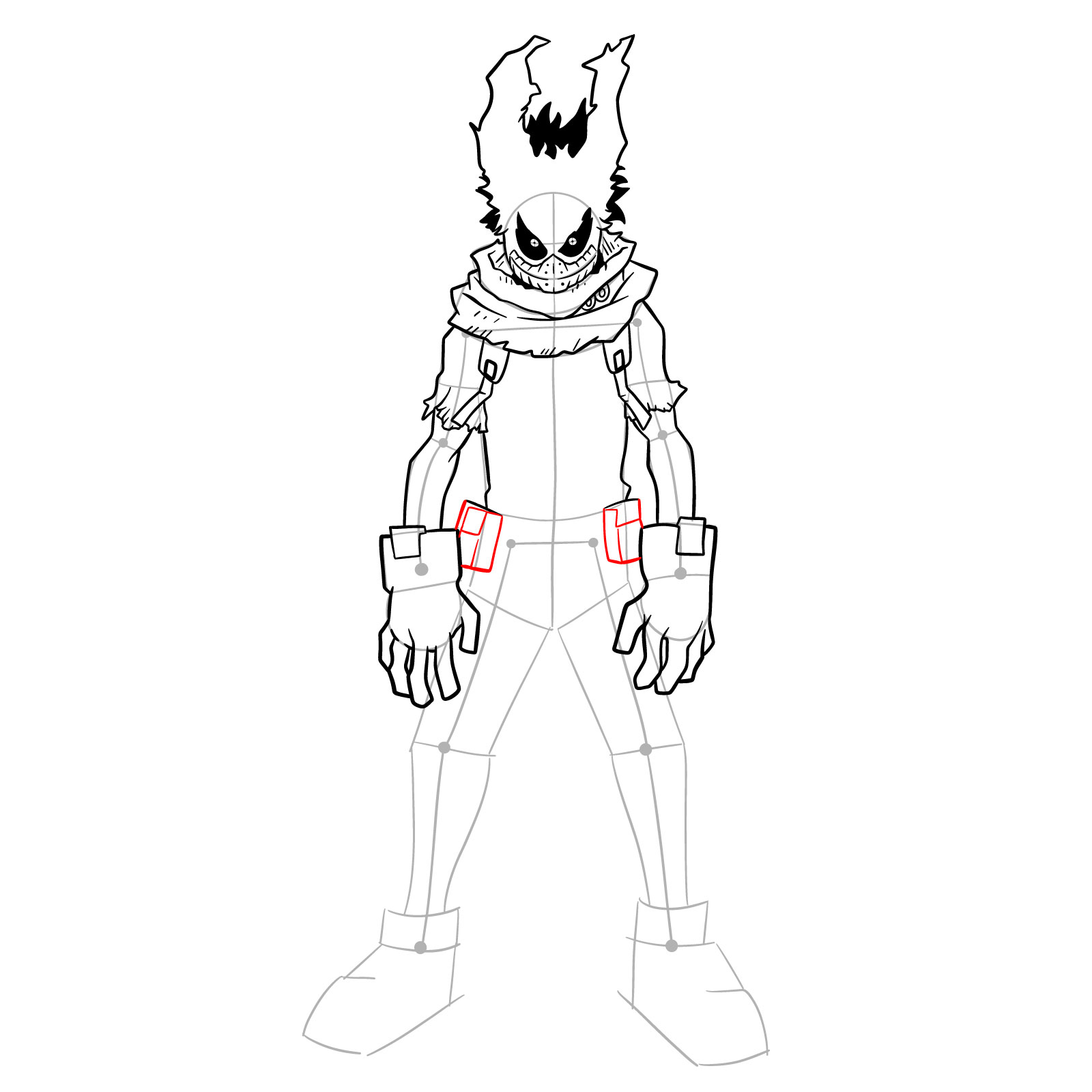 How to draw Izuku Midoriya in Costume Epsilon - step 27