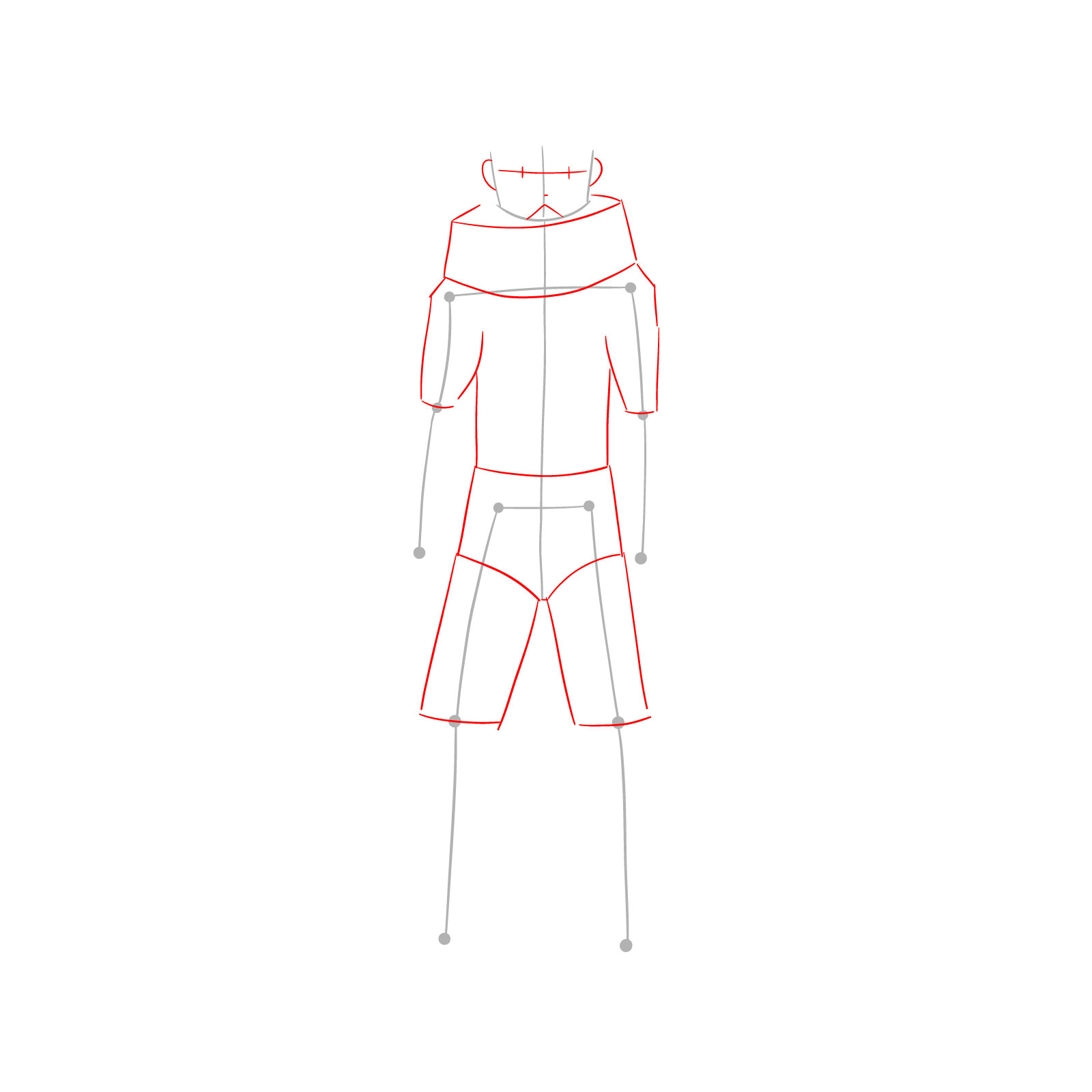 How to draw Izuku in costume Epsilon without mask - step 02