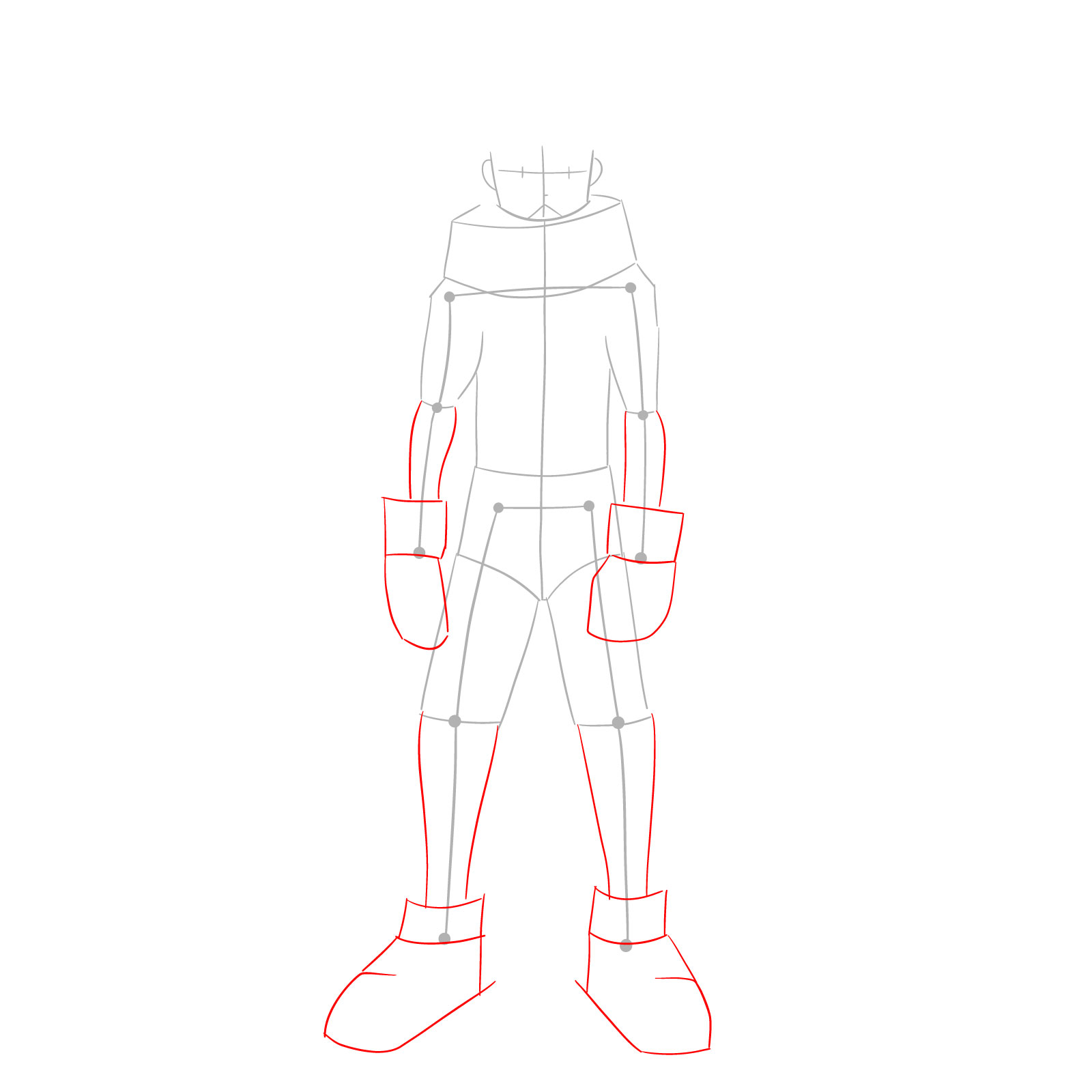 How to draw Izuku in costume Epsilon without mask - step 03