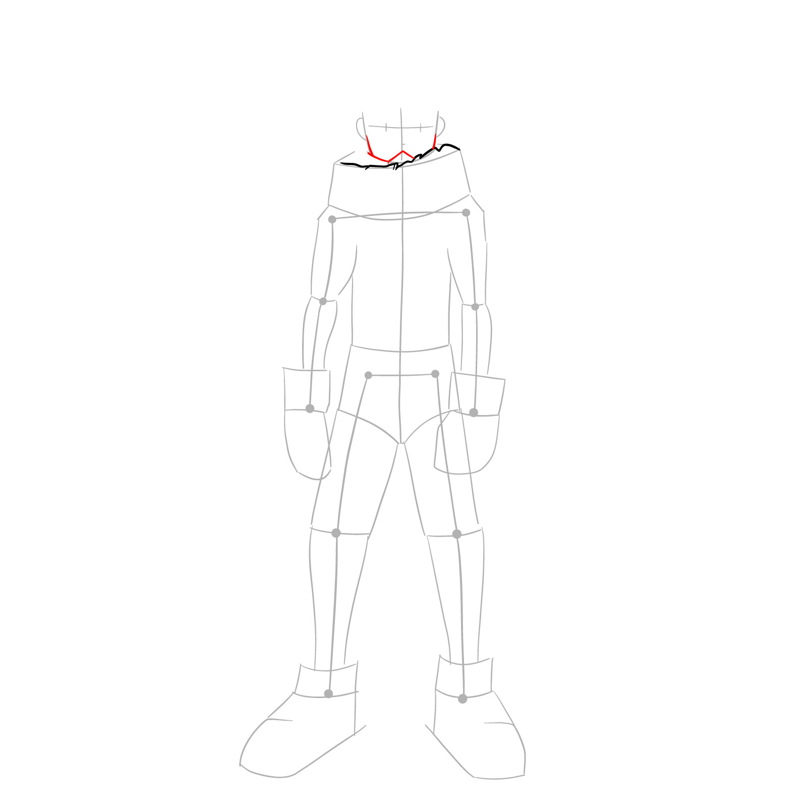 How to draw Izuku in costume Epsilon without mask - step 05