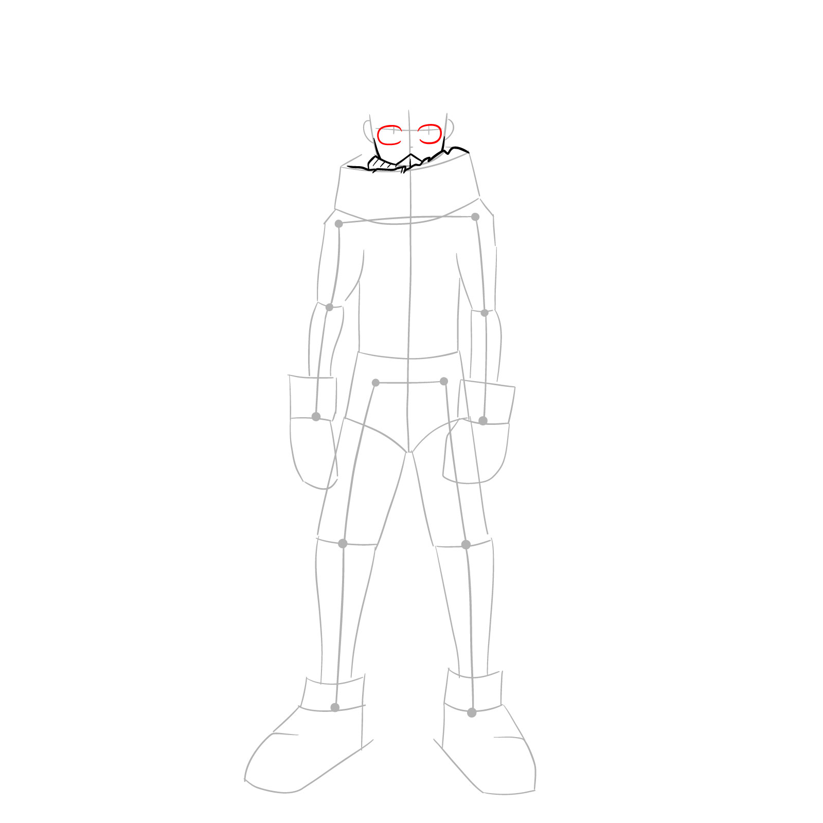How to draw Izuku in costume Epsilon without mask - step 07