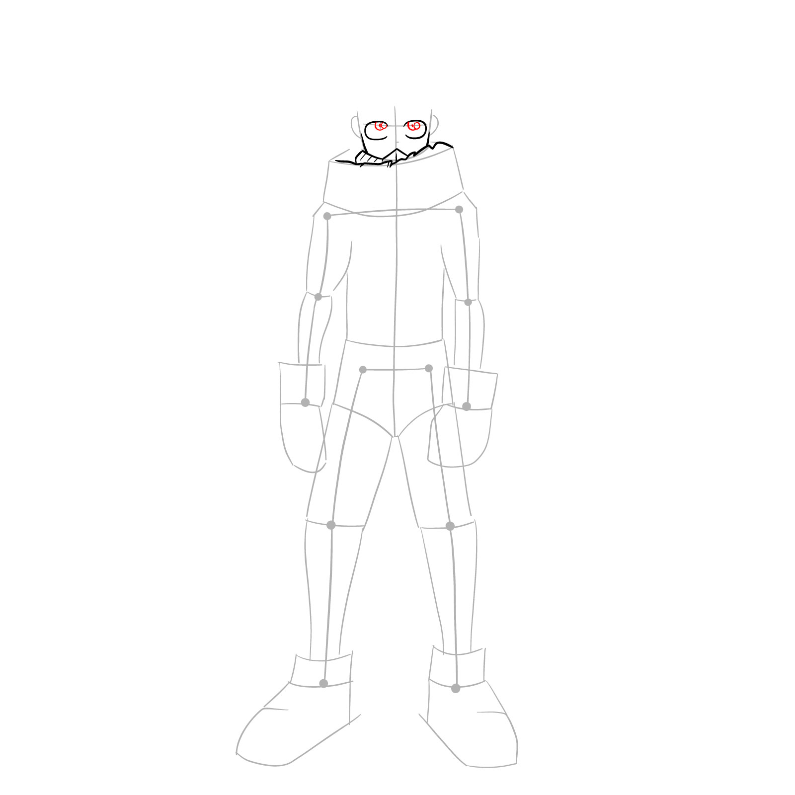 How to draw Izuku in costume Epsilon without mask - step 08