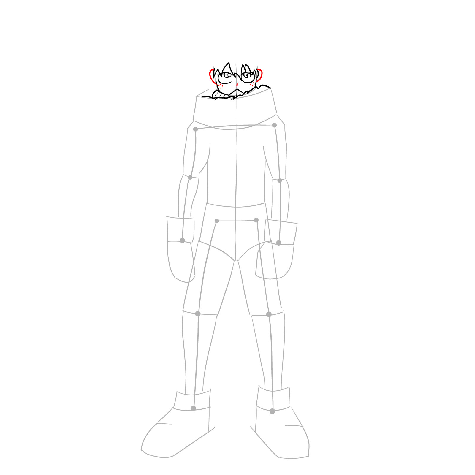 How to draw Izuku in costume Epsilon without mask - step 10