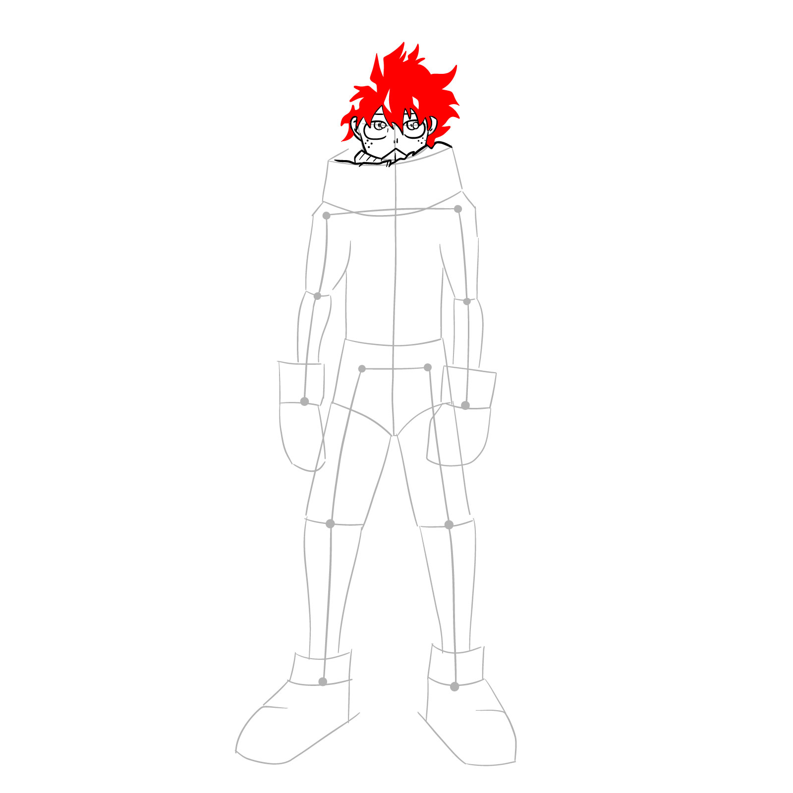 How to draw Izuku in costume Epsilon without mask - step 12