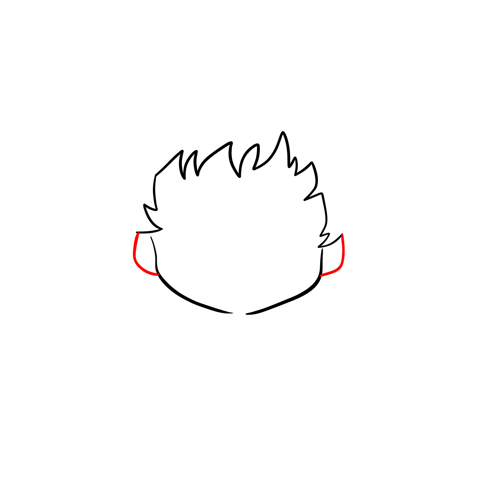 How to draw How to draw Izuku's child face - step 04