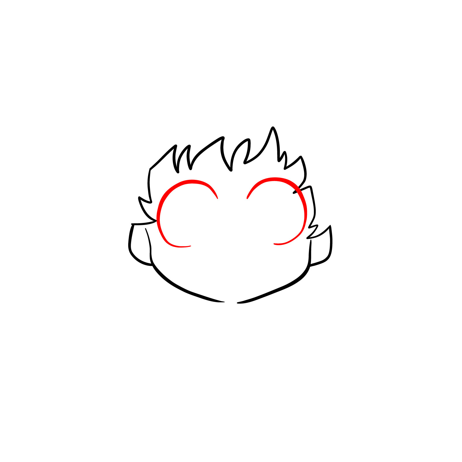 How to draw How to draw Izuku's child face - step 05