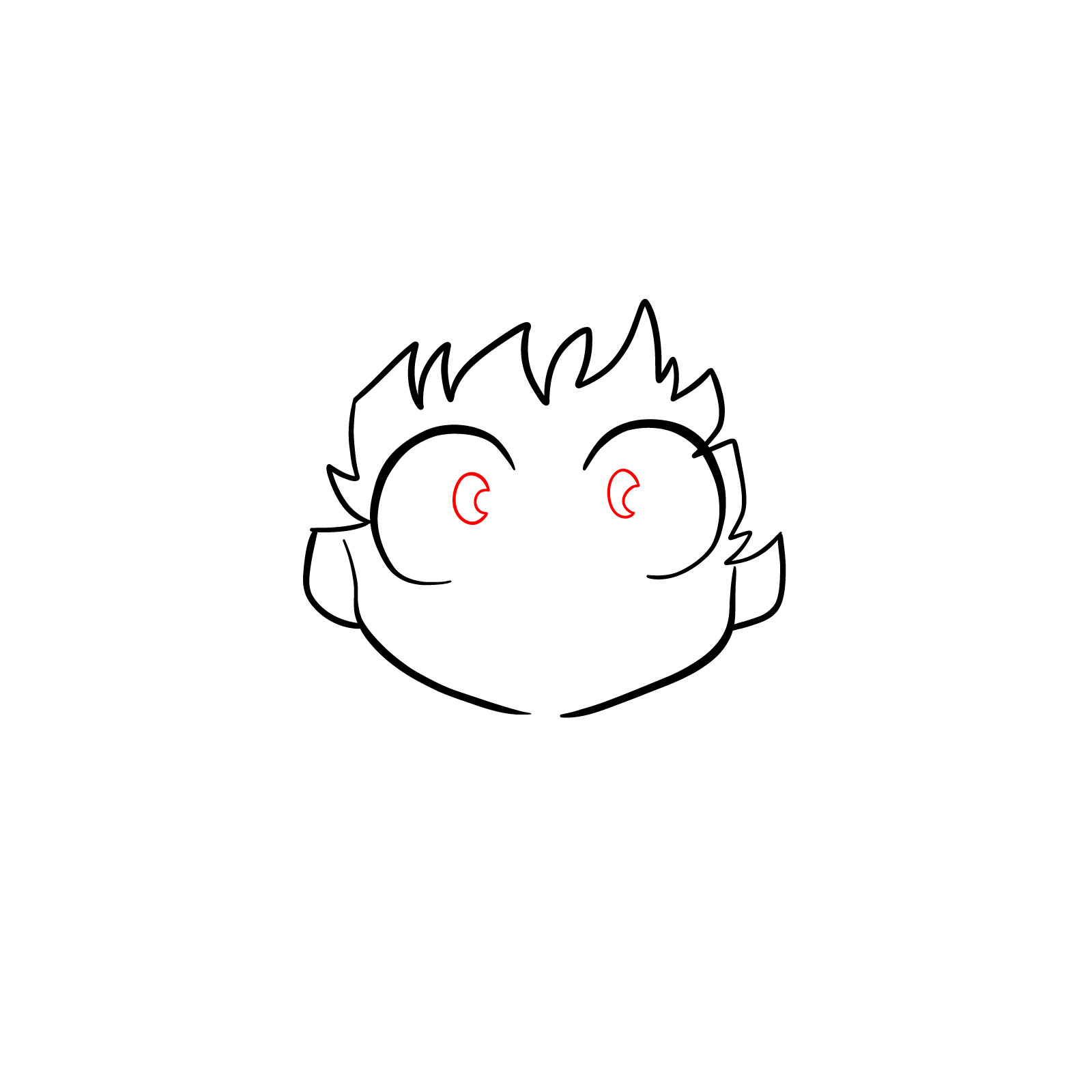 How to draw How to draw Izuku's child face - step 06