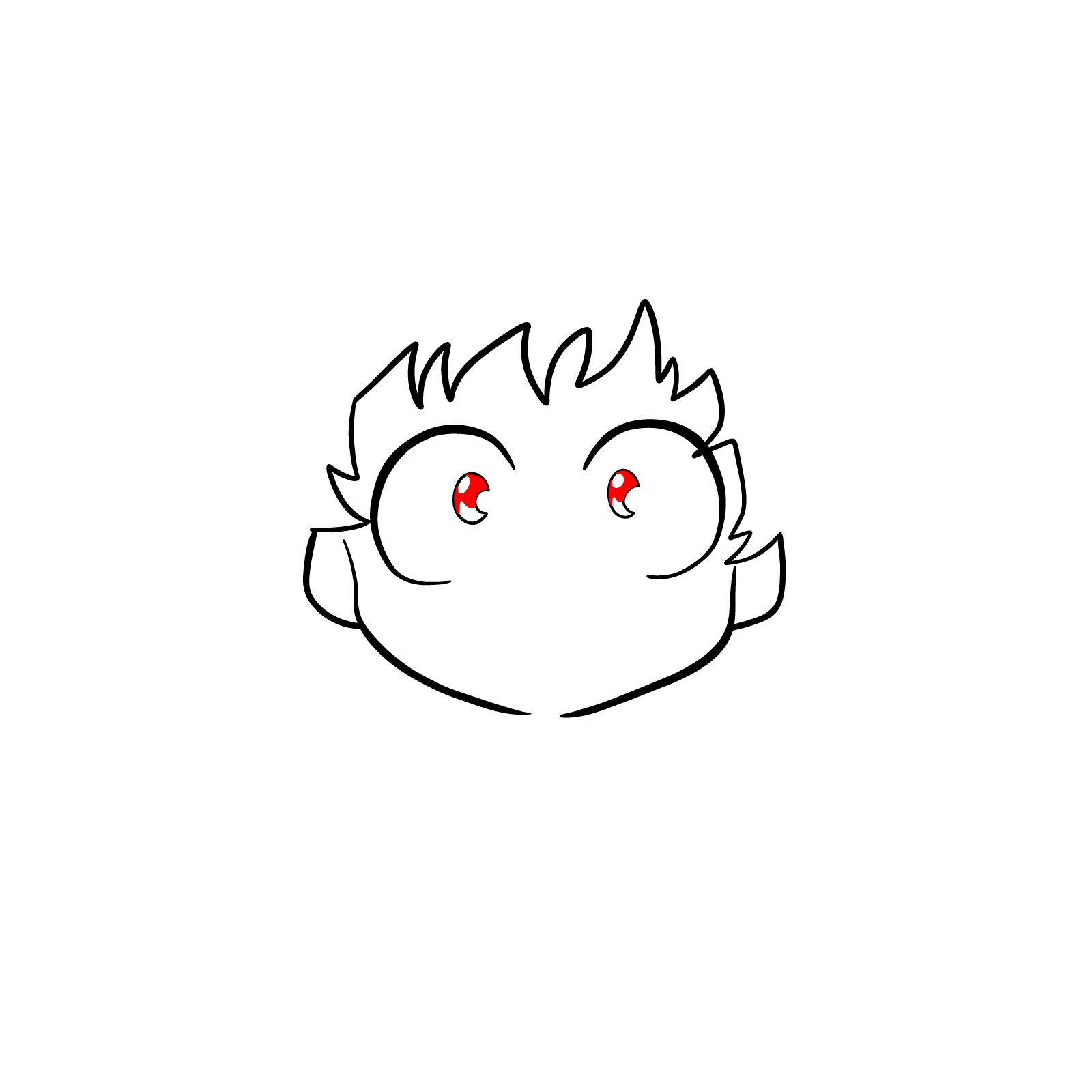 How to draw How to draw Izuku's child face - step 07
