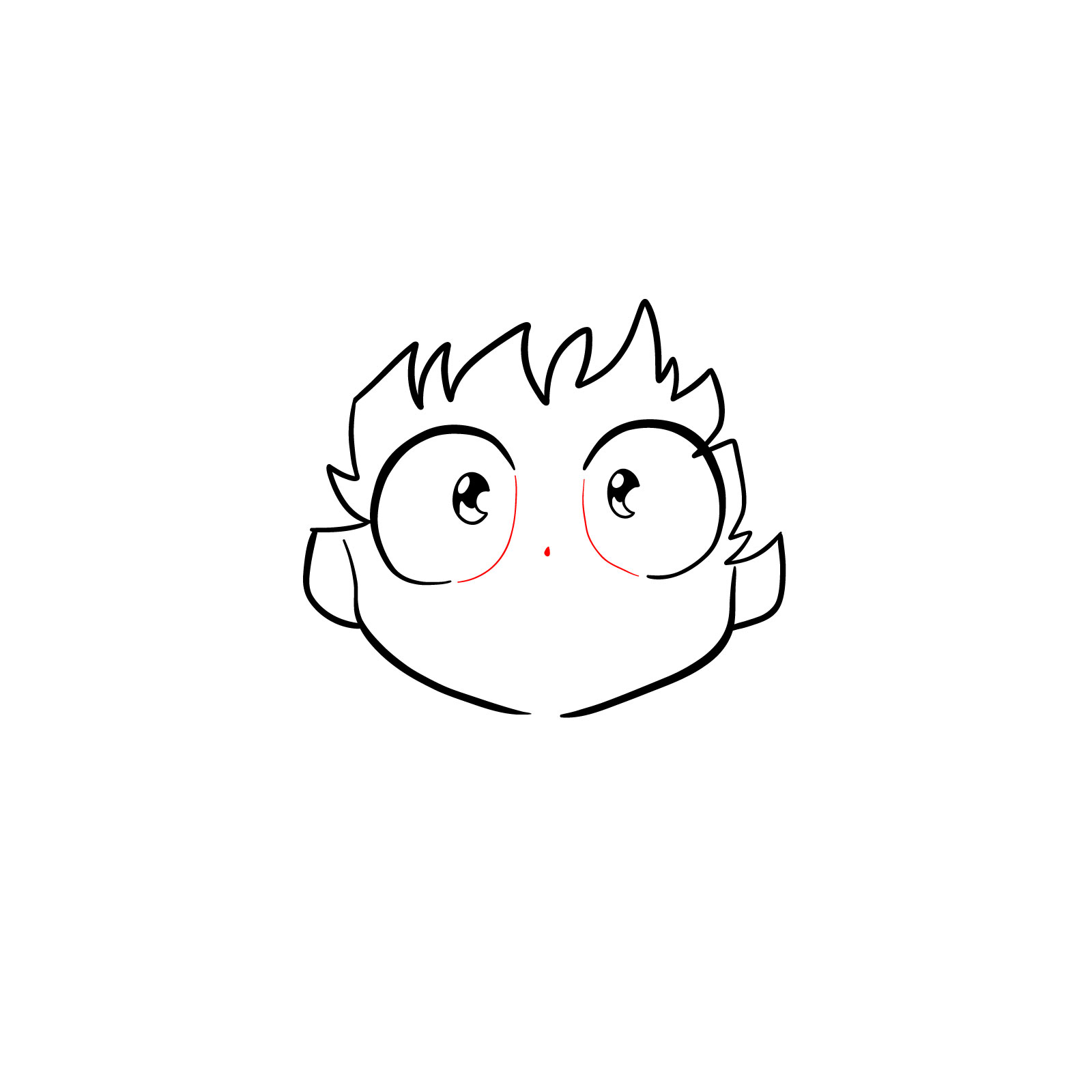 How to draw How to draw Izuku's child face - step 08