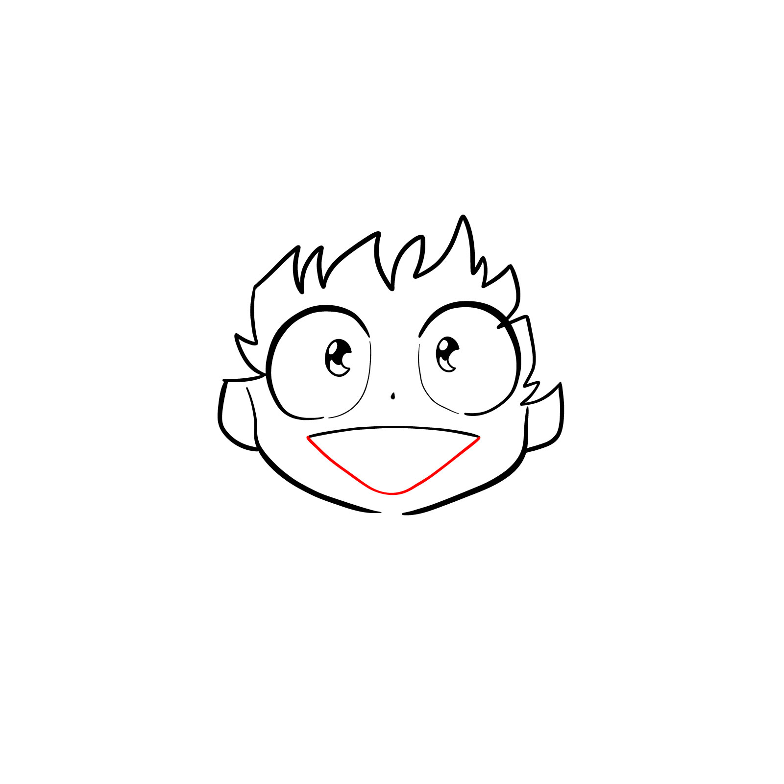 How to draw How to draw Izuku's child face - step 10