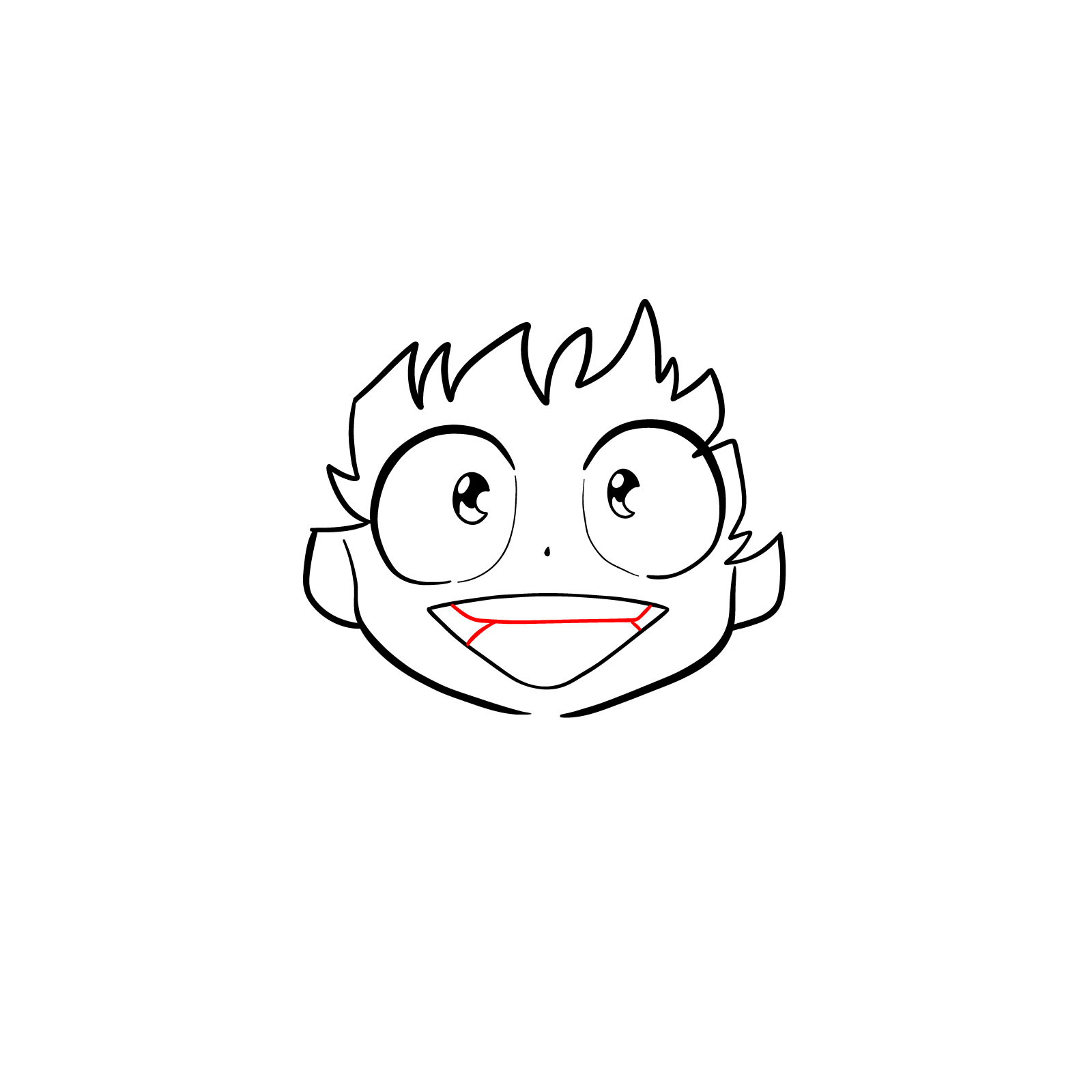 How to draw How to draw Izuku's child face - step 11