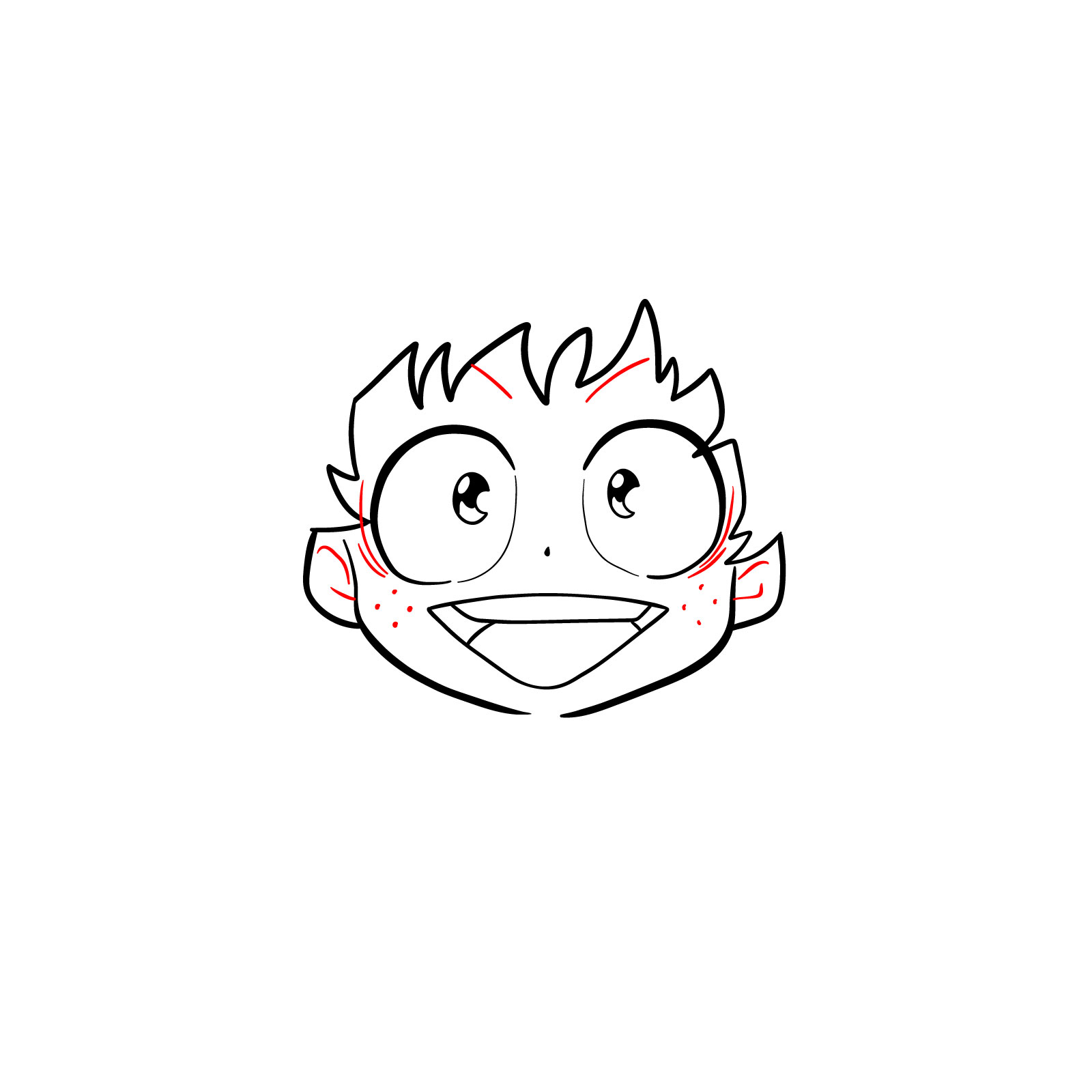 How to draw How to draw Izuku's child face - step 12
