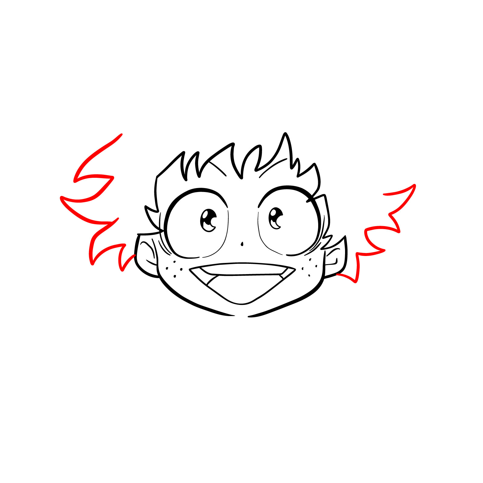 How to draw How to draw Izuku's child face - step 13