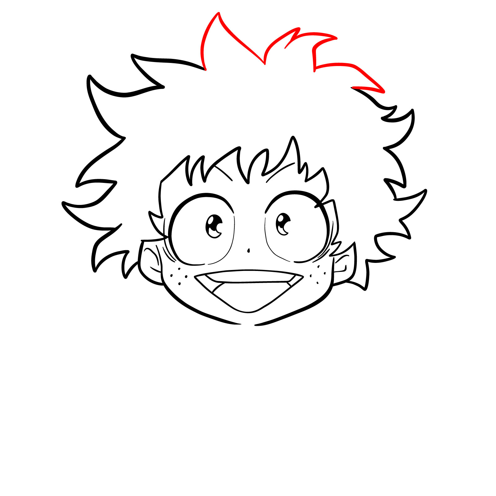 How to draw How to draw Izuku's child face - step 15