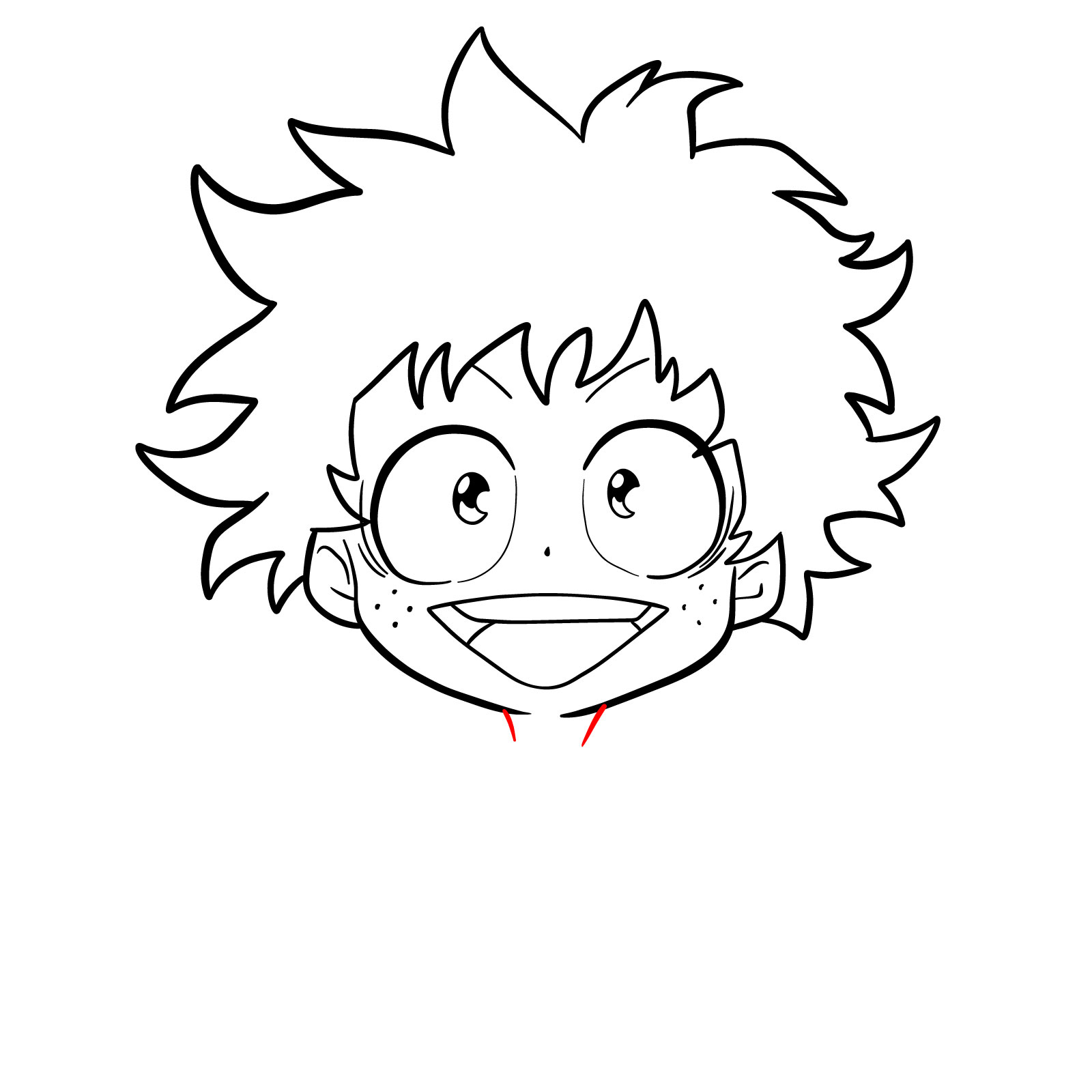 How to draw How to draw Izuku's child face - step 16