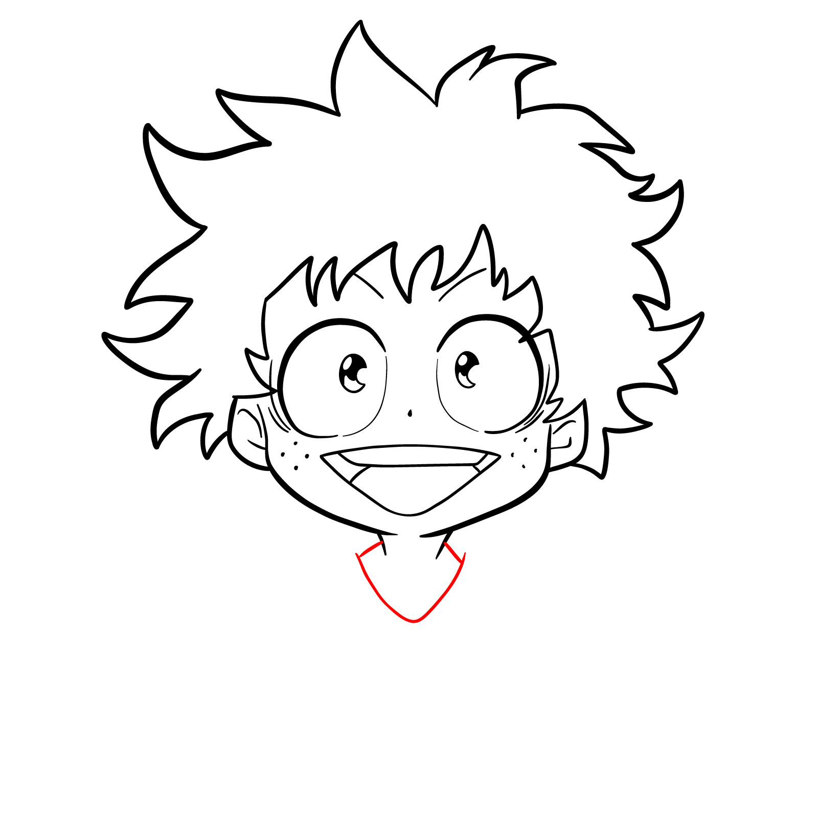 How to draw How to draw Izuku's child face - step 17