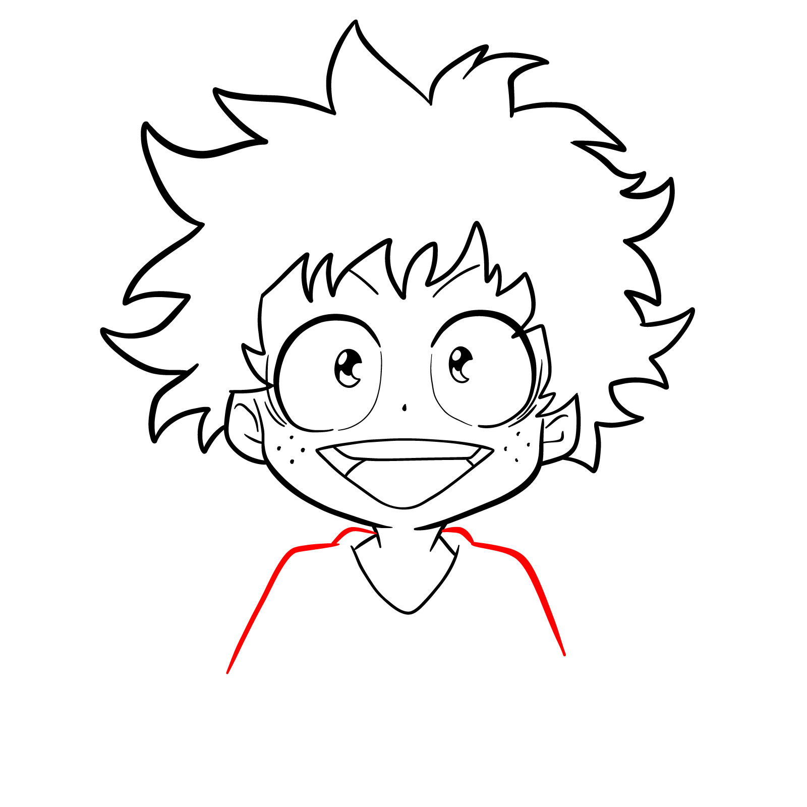How to draw How to draw Izuku's child face - step 18