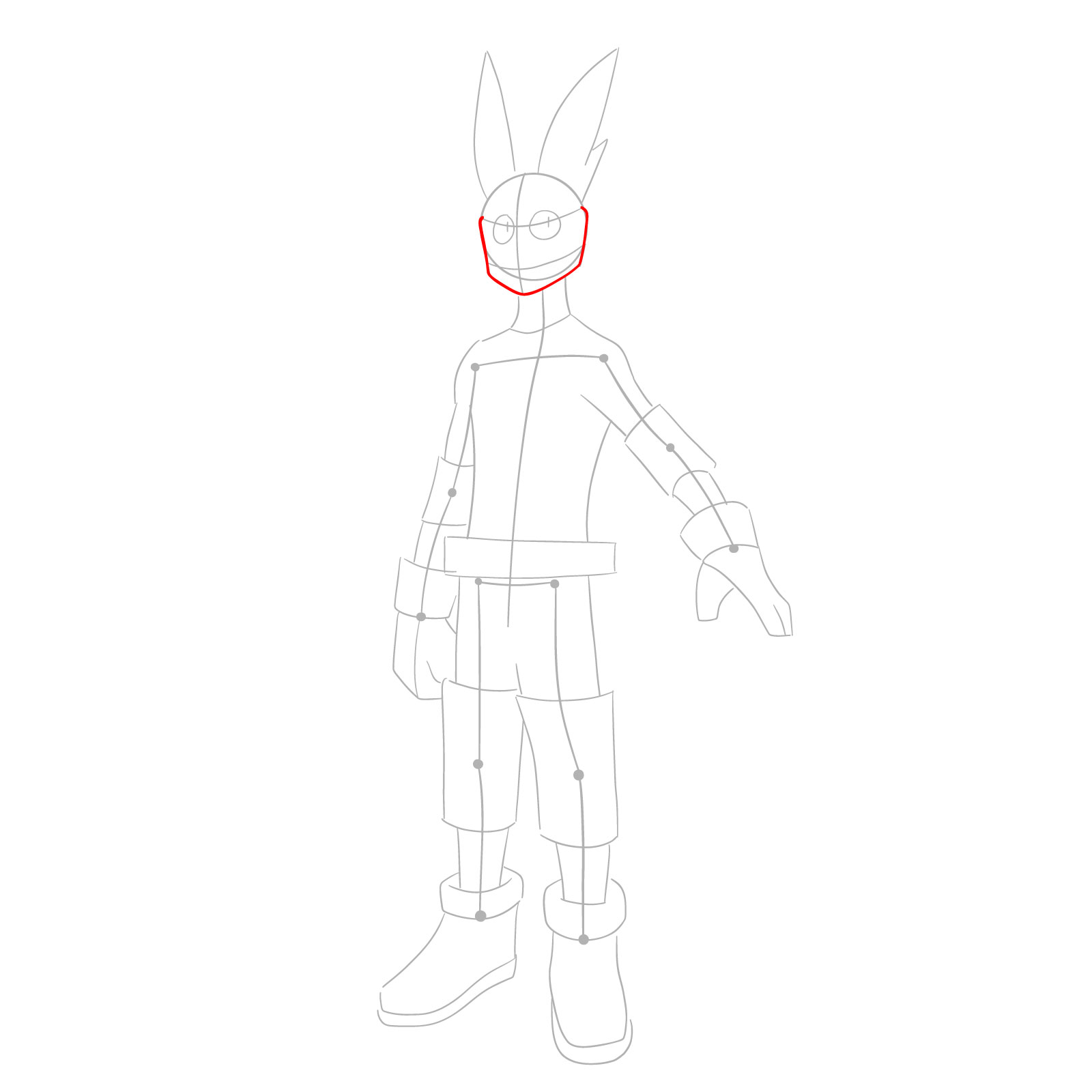 How to Draw Deku in His First Hero Costume (Alpha) - step 04