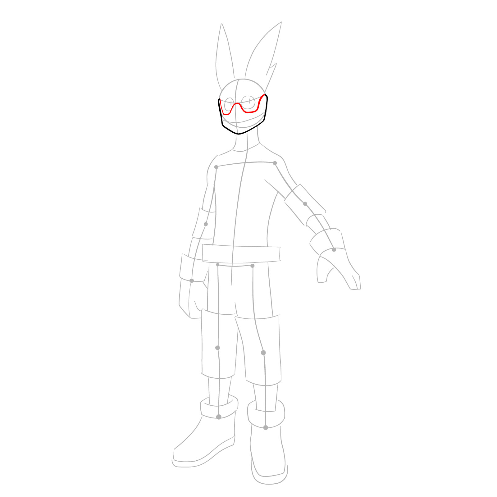 How to Draw Deku in His First Hero Costume (Alpha) - step 05