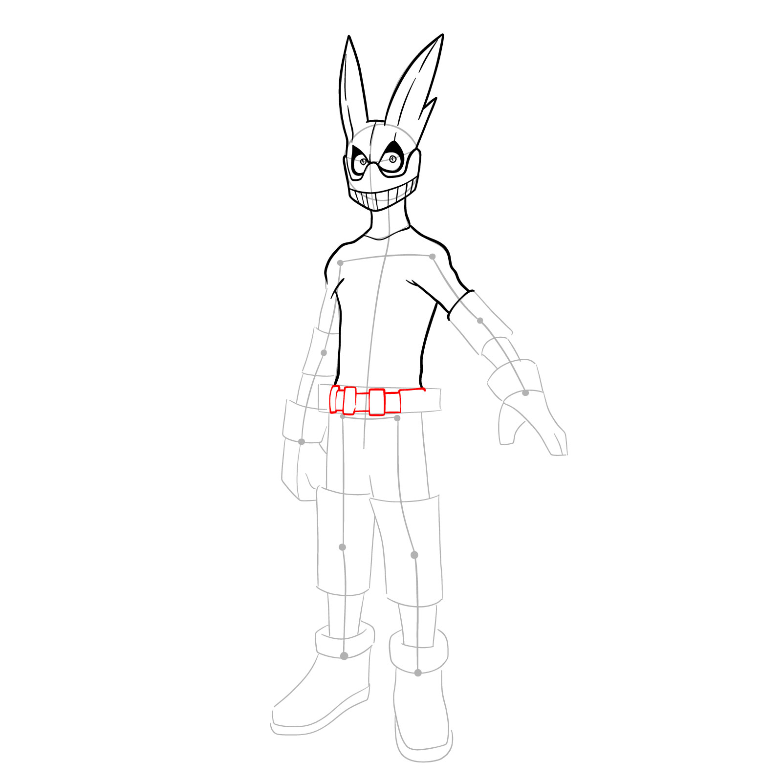 How to Draw Deku in His First Hero Costume (Alpha) - step 18