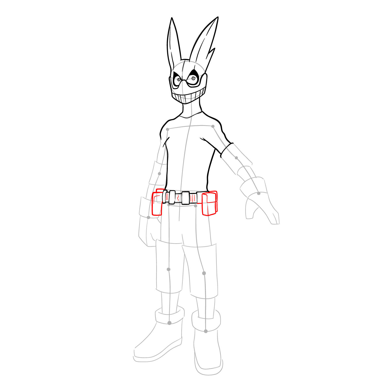 How to Draw Deku in His First Hero Costume (Alpha) - step 19