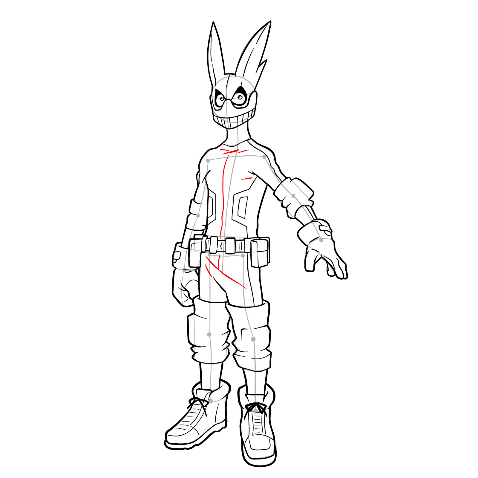 How to Draw Deku in His First Hero Costume (Alpha) - step 41