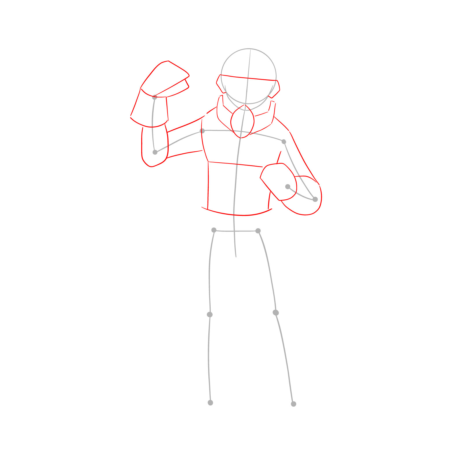 How to draw Deku in Costume Beta (2nd Costume) - step 02