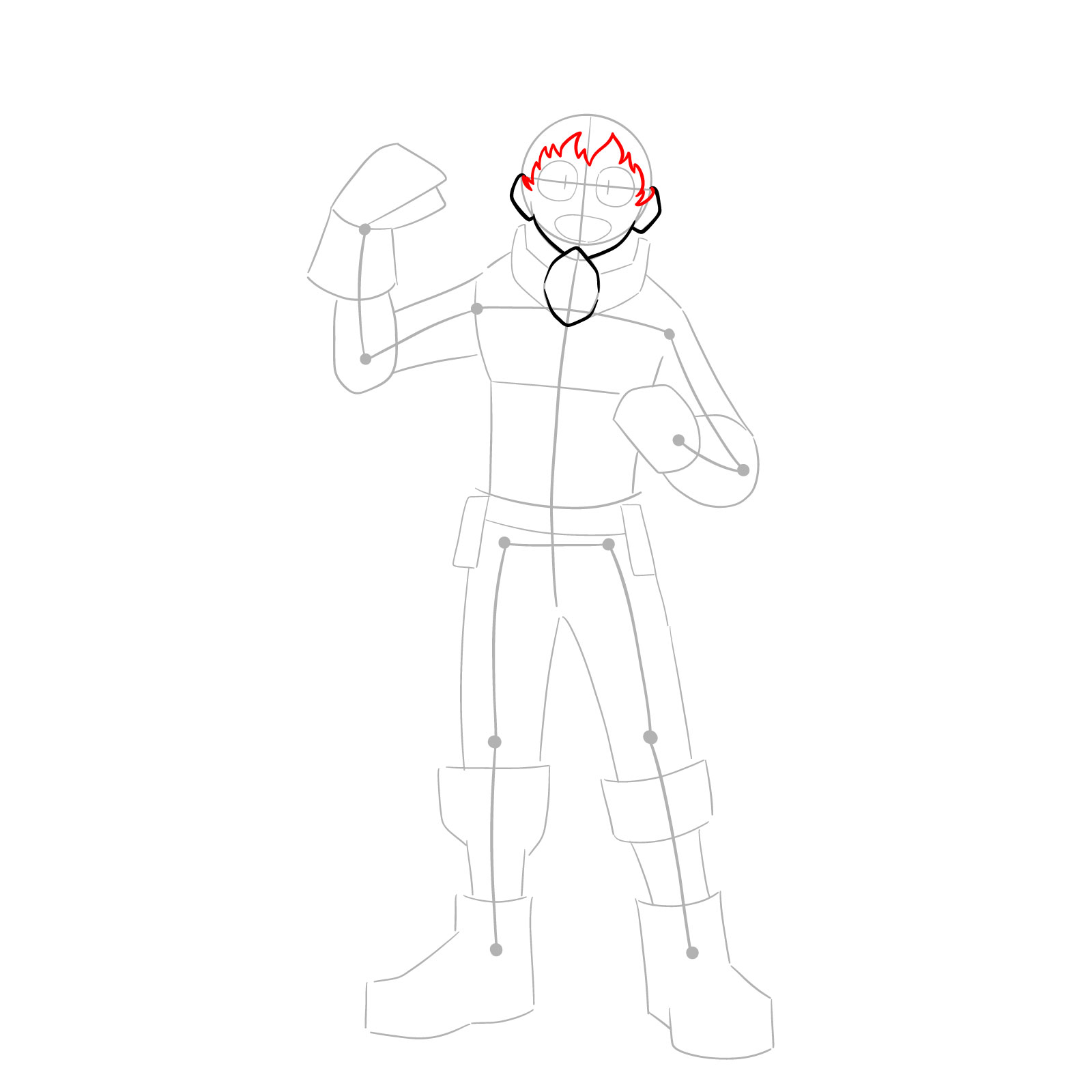 How to draw Deku in Costume Beta (2nd Costume) - step 07