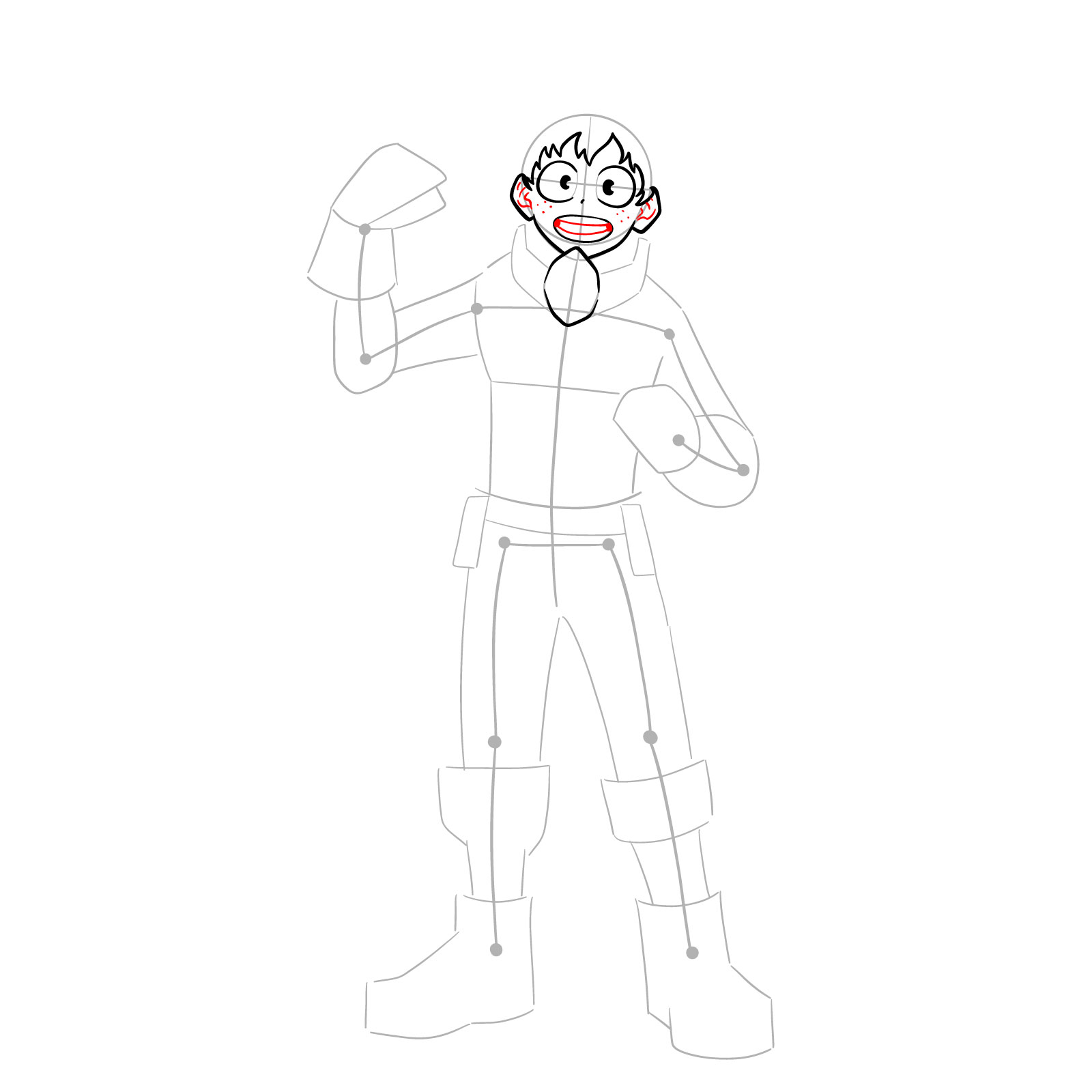 How to draw Deku in Costume Beta (2nd Costume) - step 11