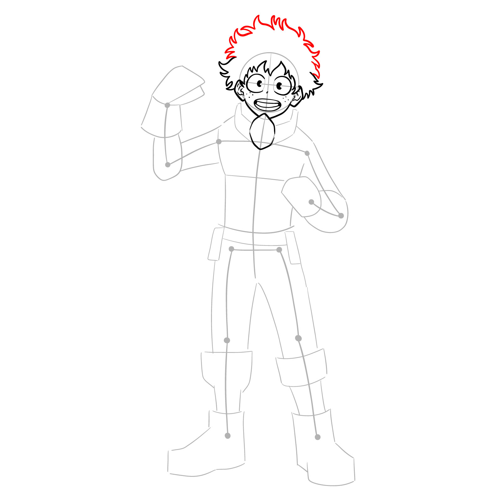 How to draw Deku in Costume Beta (2nd Costume) - step 13