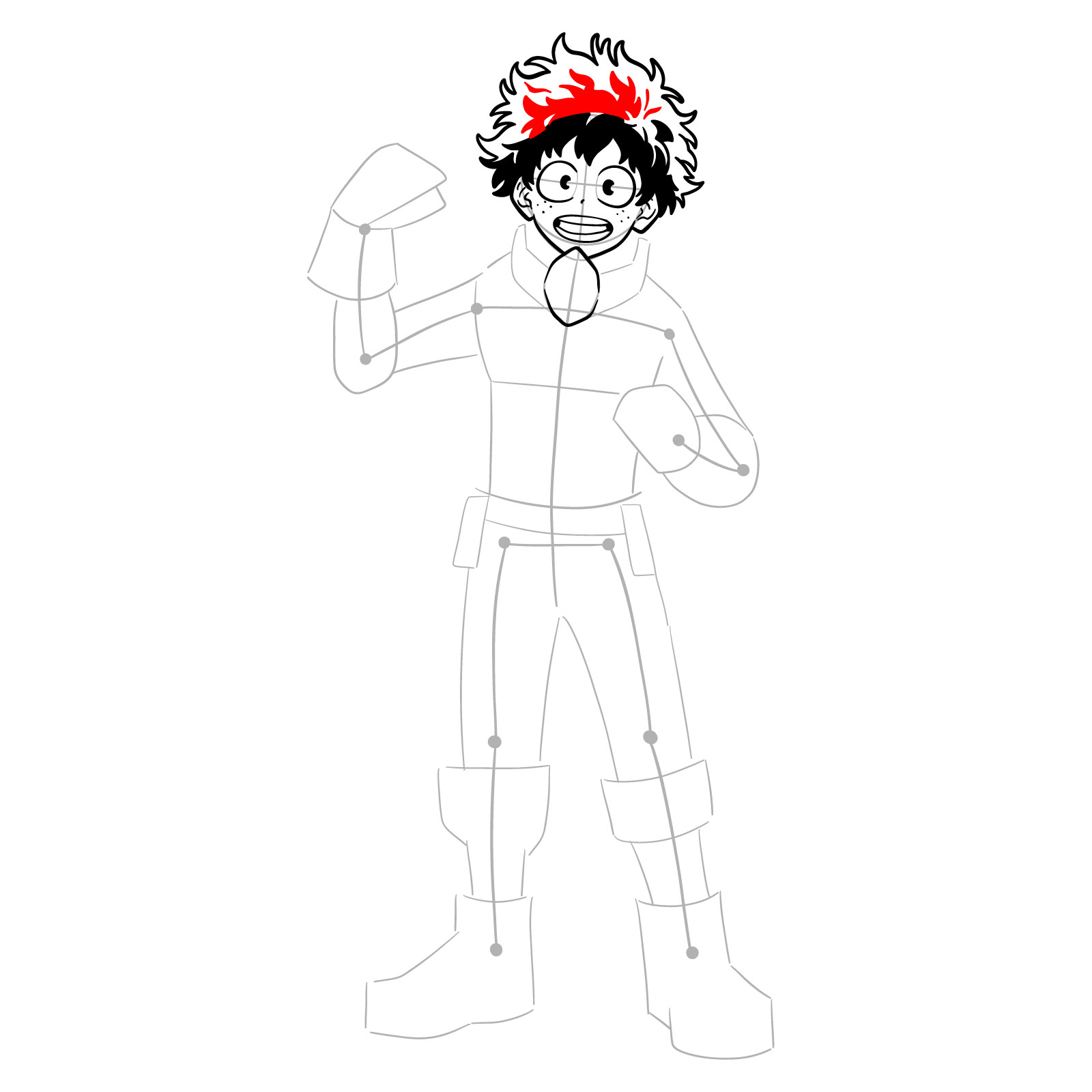 How to draw Deku in Costume Beta (2nd Costume) - step 15