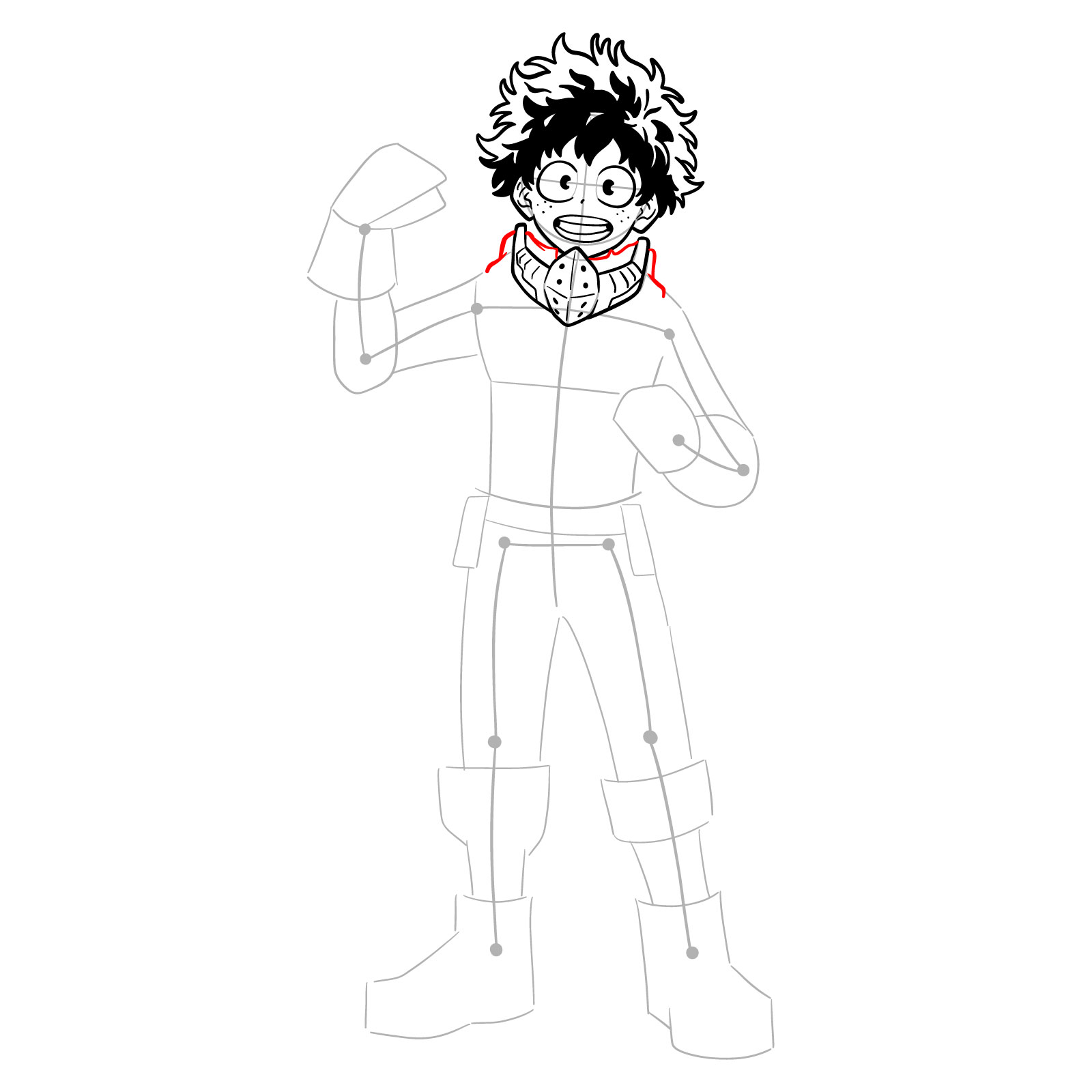 How to draw Deku in Costume Beta (2nd Costume) - step 18