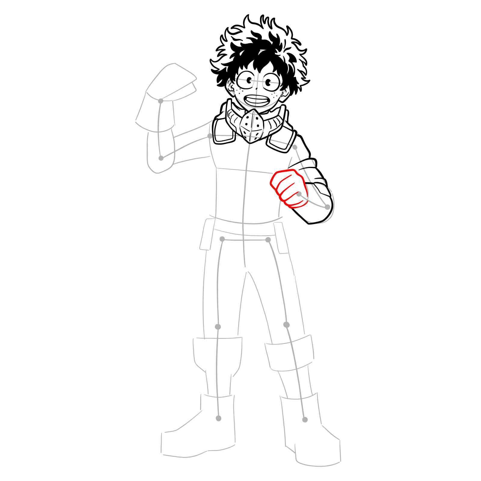 How to draw Deku in Costume Beta (2nd Costume) - step 22