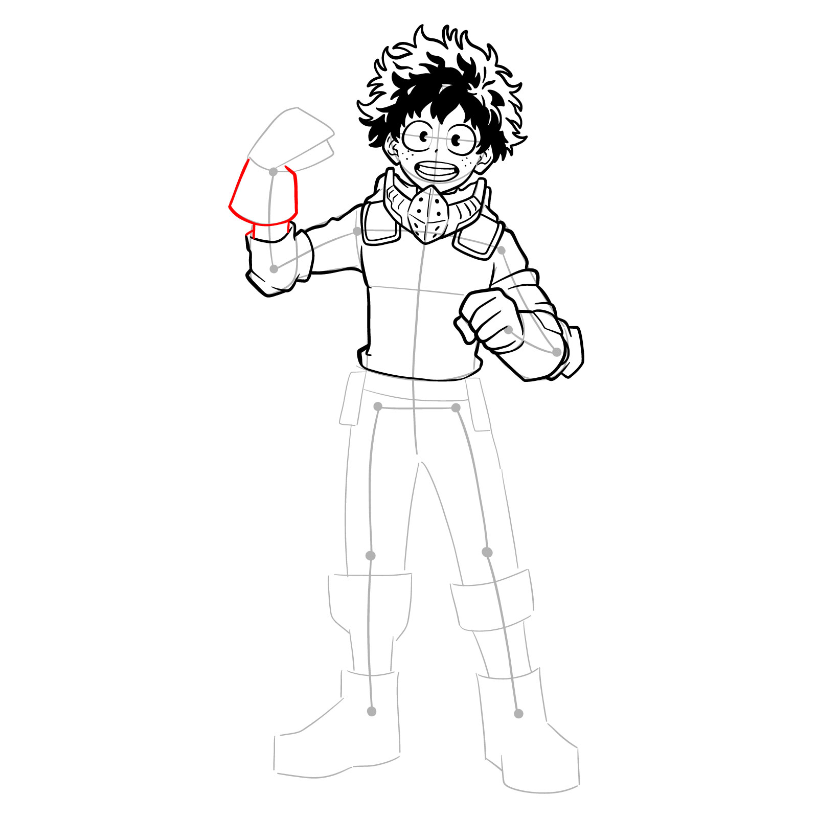 How to draw Deku in Costume Beta (2nd Costume) - step 27