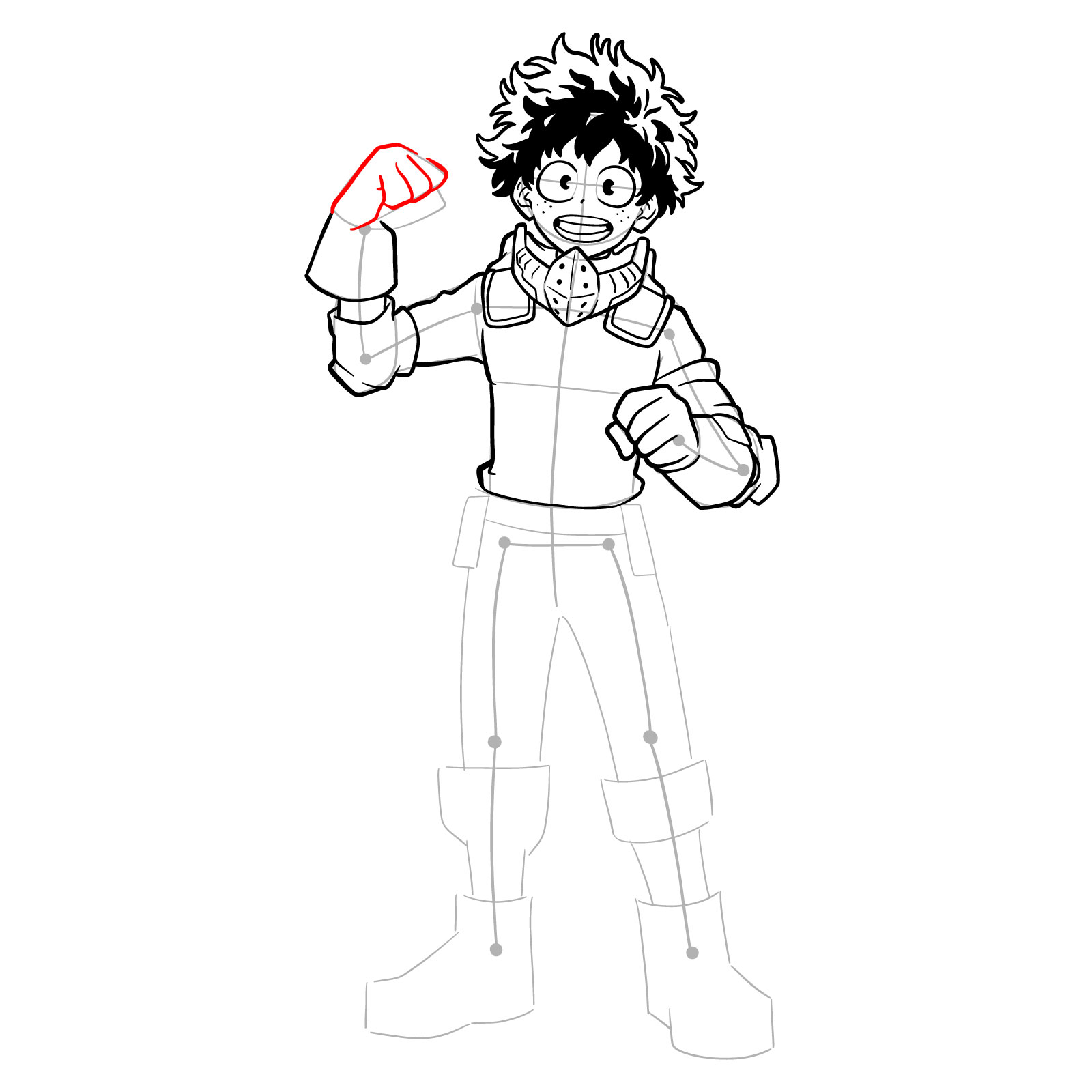 How to draw Deku in Costume Beta (2nd Costume) - step 28