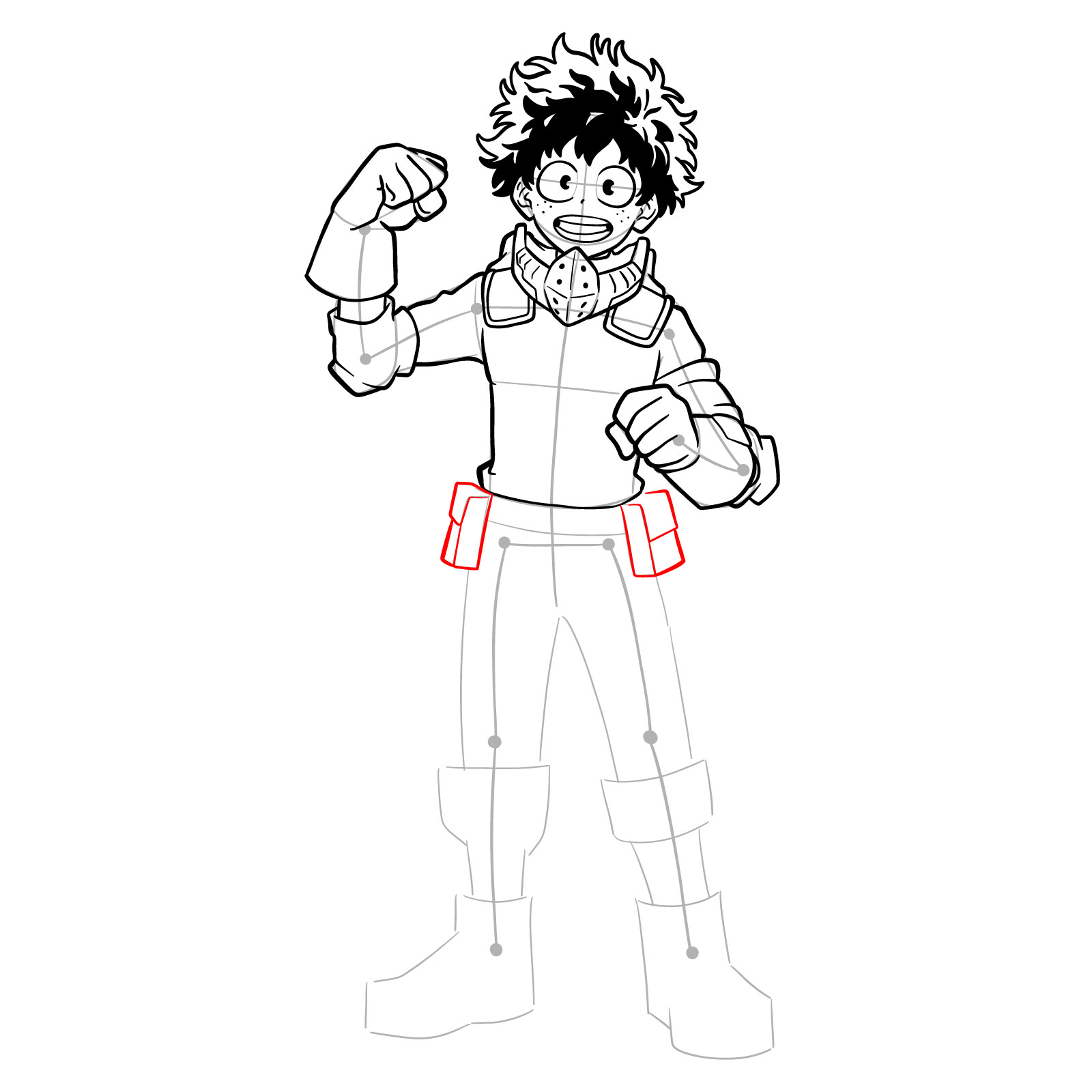 How to draw Deku in Costume Beta (2nd Costume) - step 30