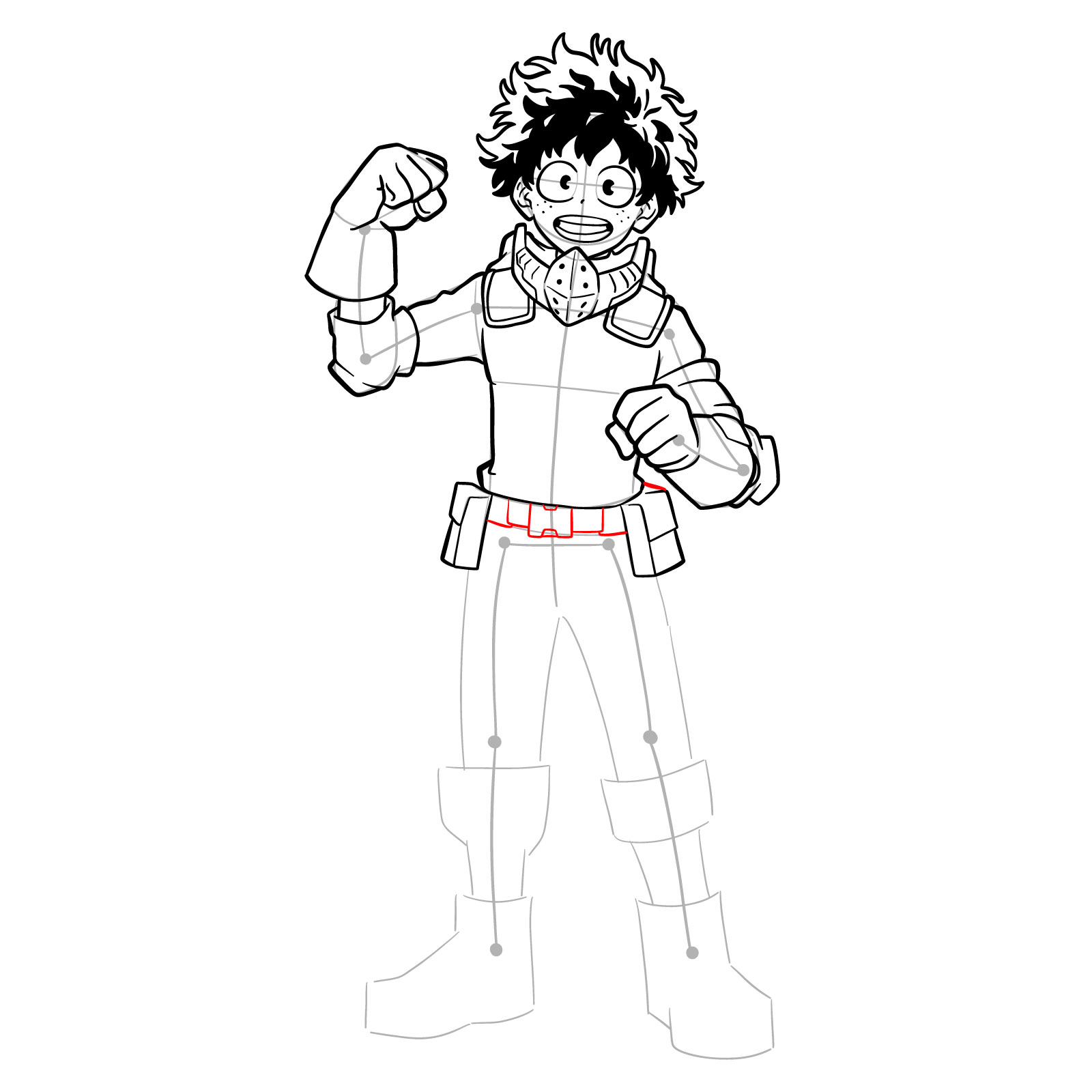 How to draw Deku in Costume Beta (2nd Costume) - step 31