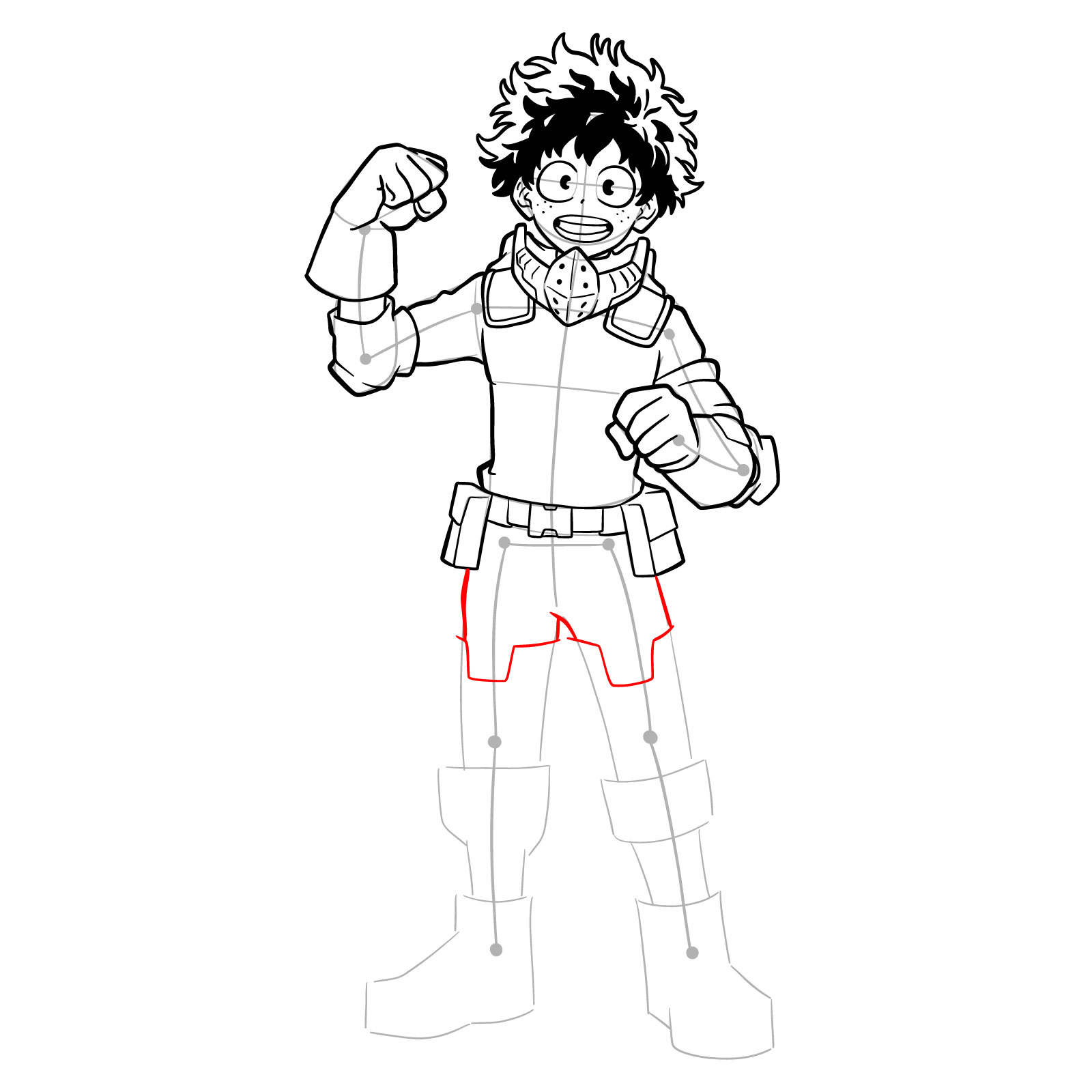 How to draw Deku in Costume Beta (2nd Costume) - step 32