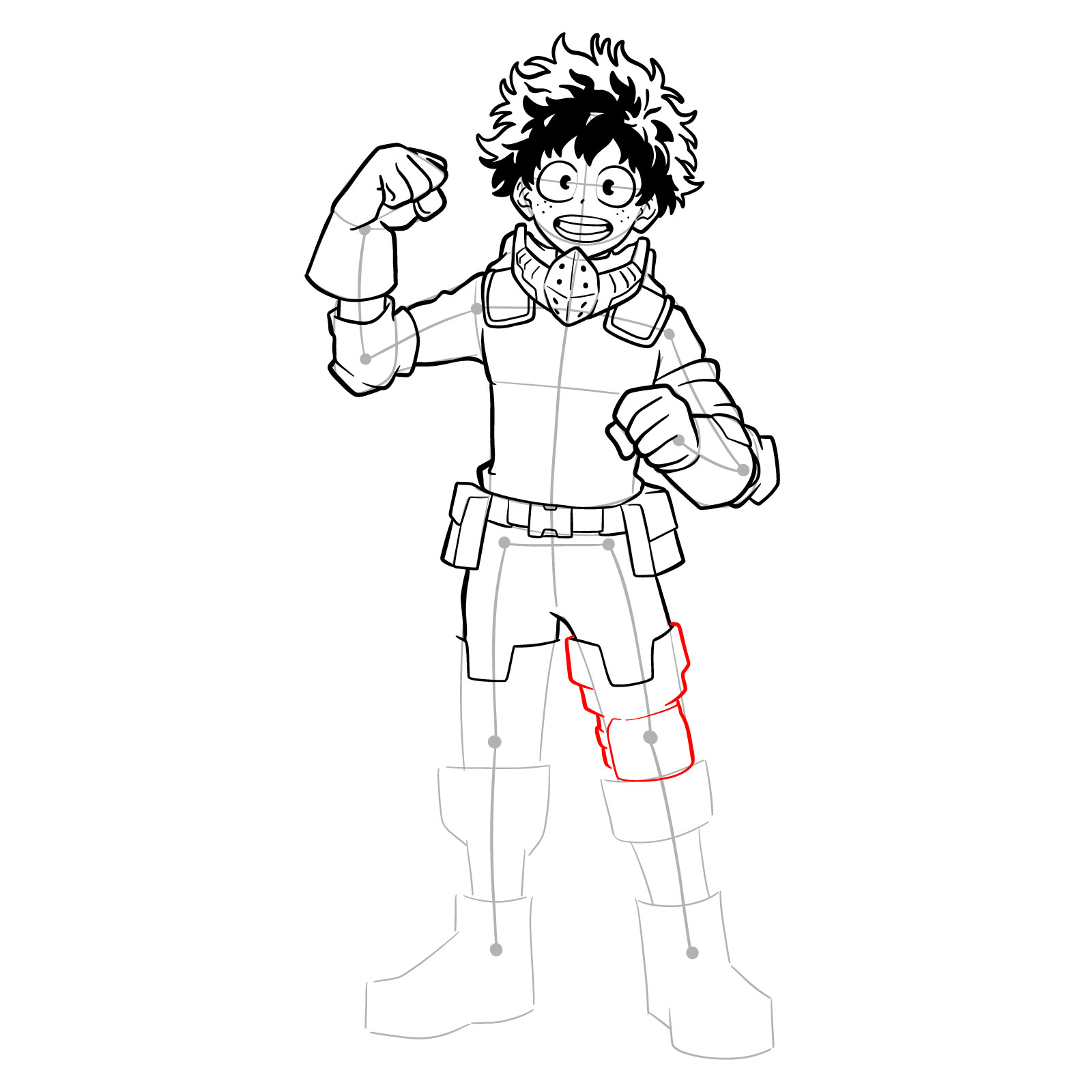 How to draw Deku in Costume Beta (2nd Costume) - step 33