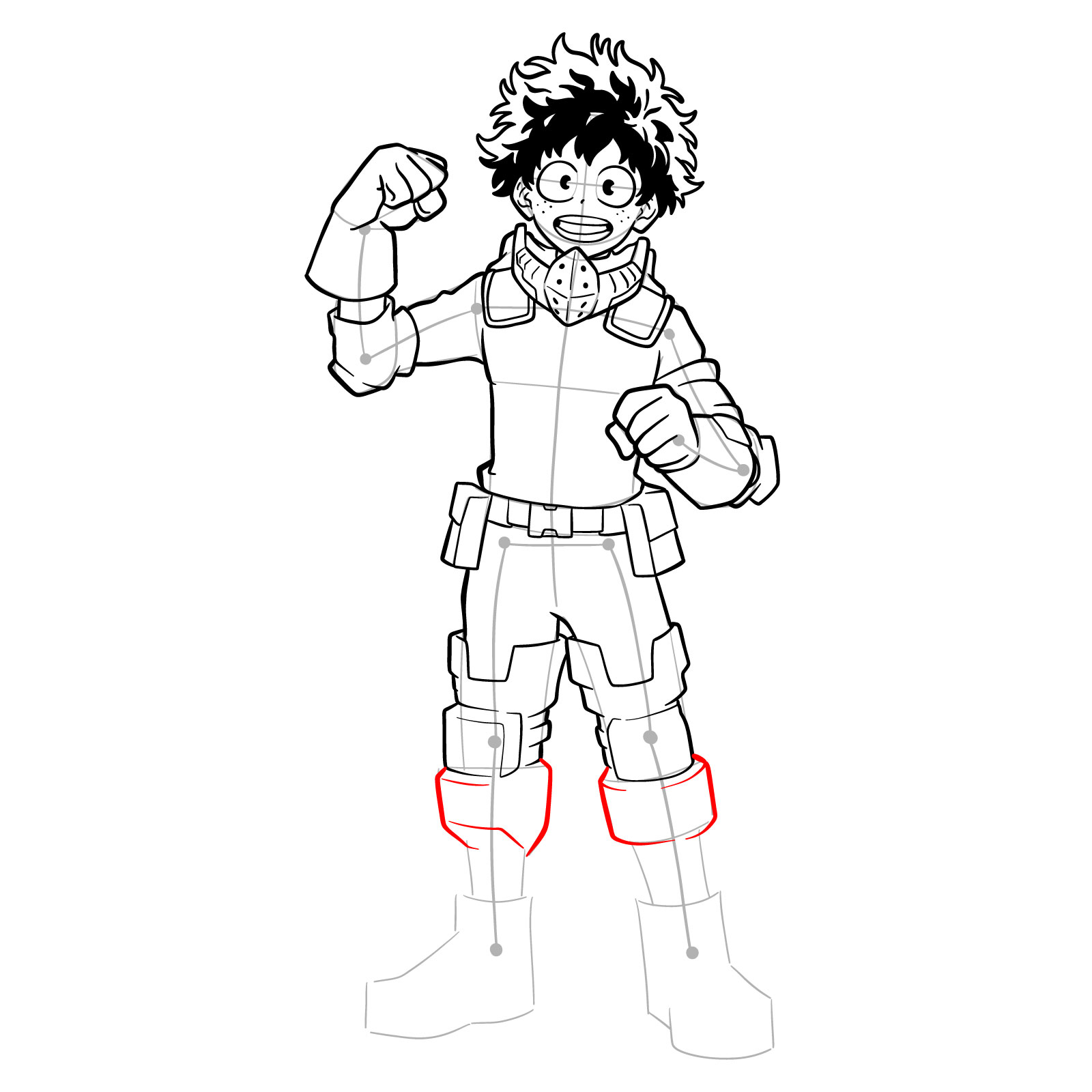 How to draw Deku in Costume Beta (2nd Costume) - step 35