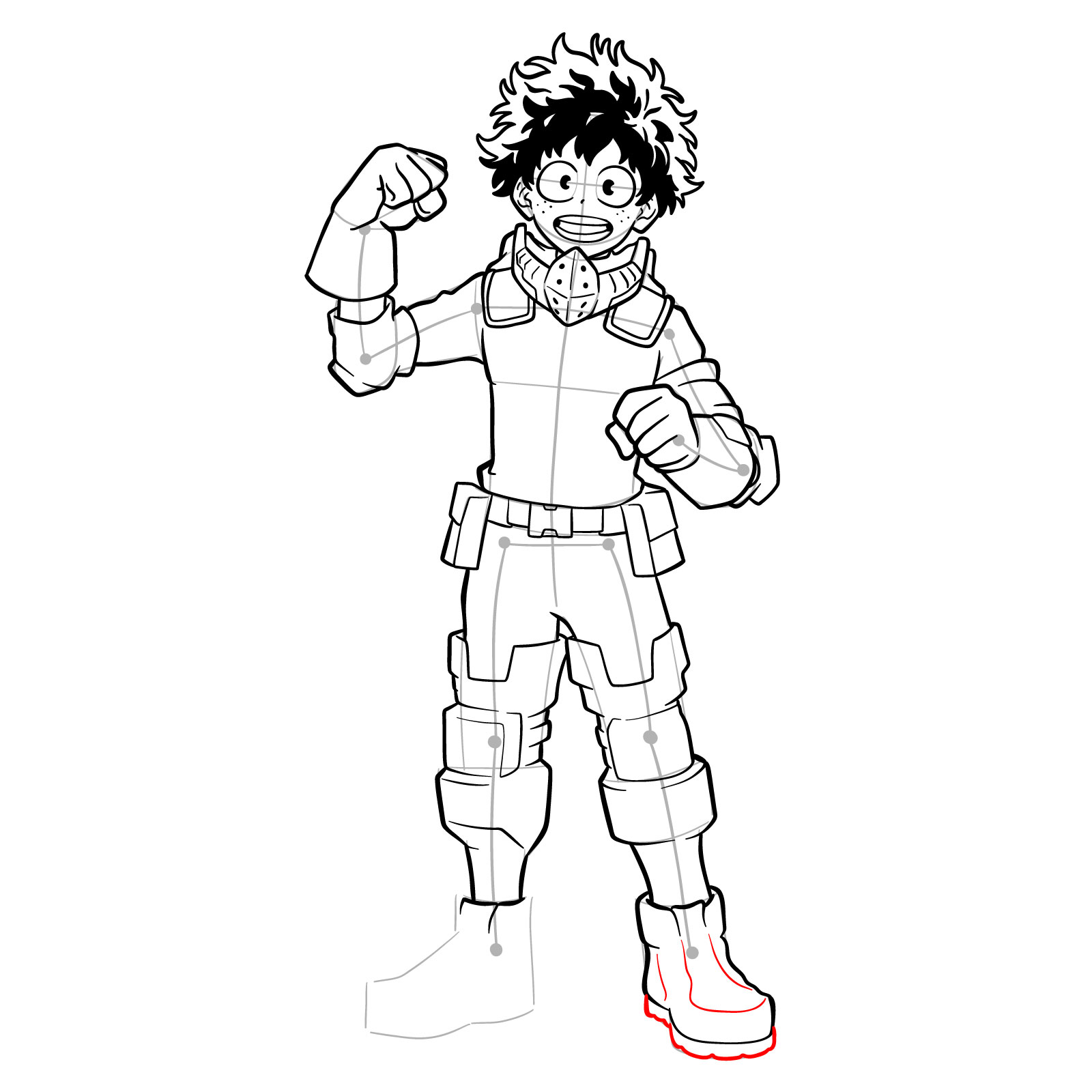 How to draw Deku in Costume Beta (2nd Costume) - step 38