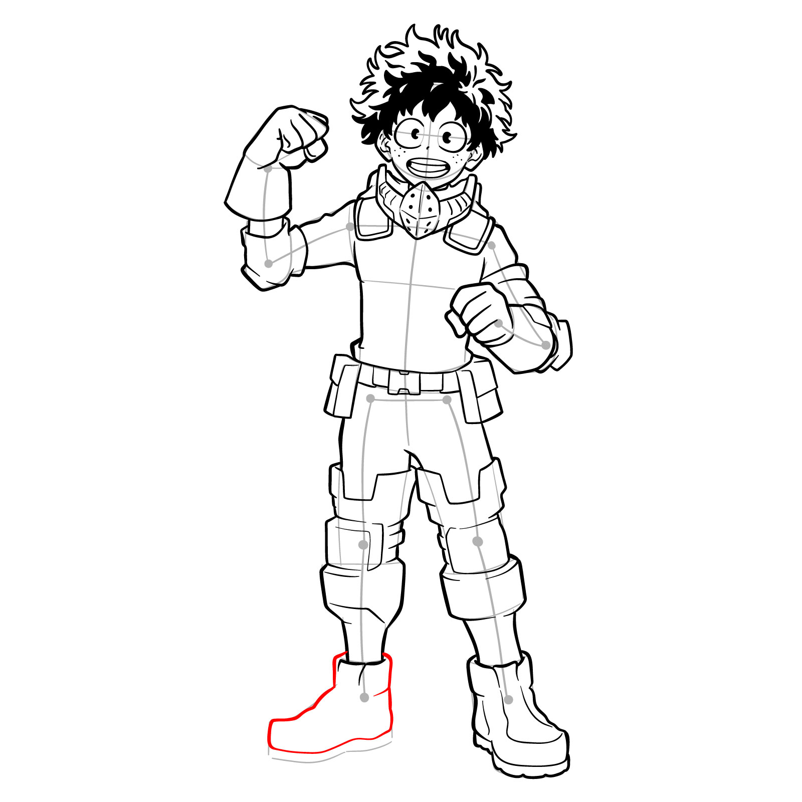 How to draw Deku in Costume Beta (2nd Costume) - step 39