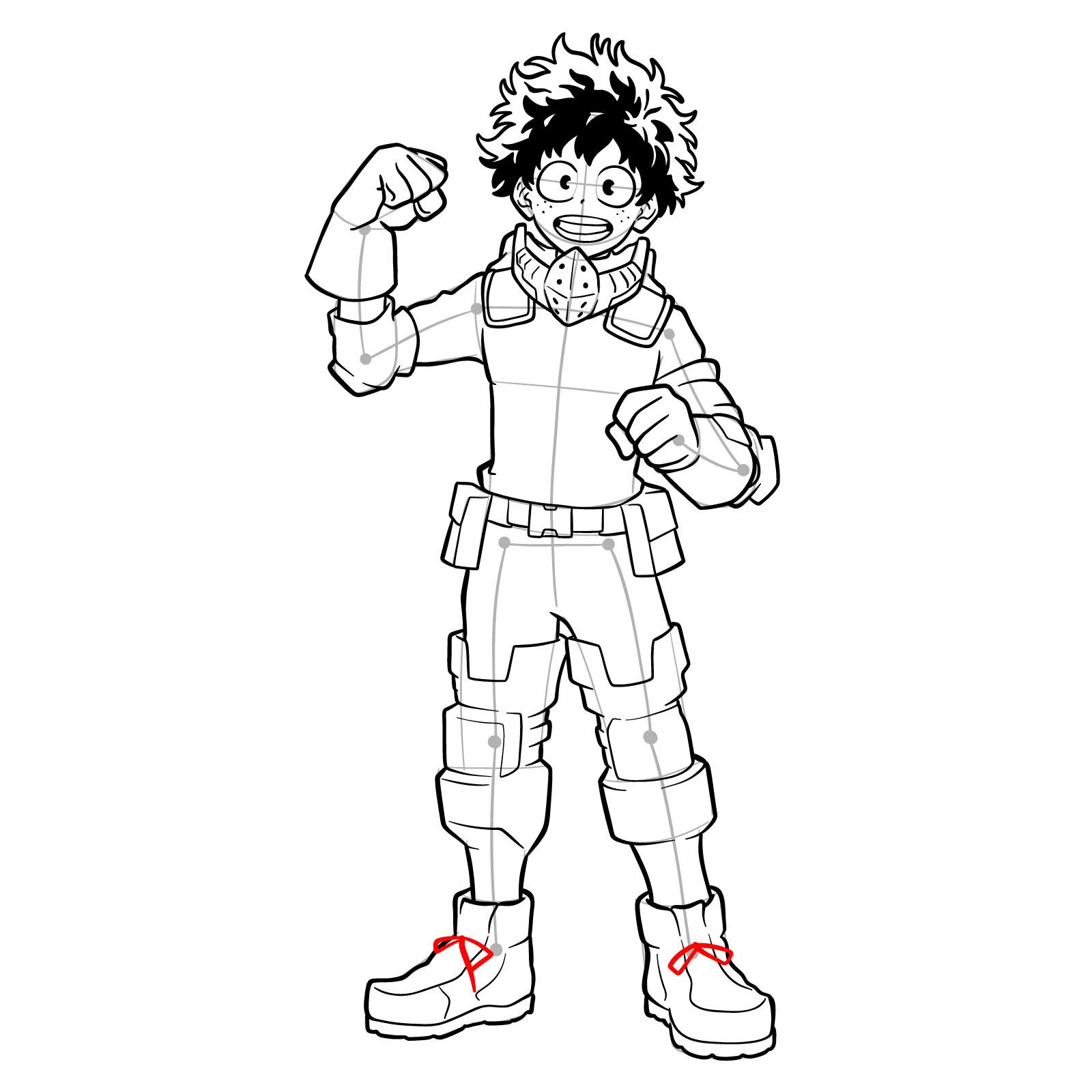 How to draw Deku in Costume Beta (2nd Costume) - step 41