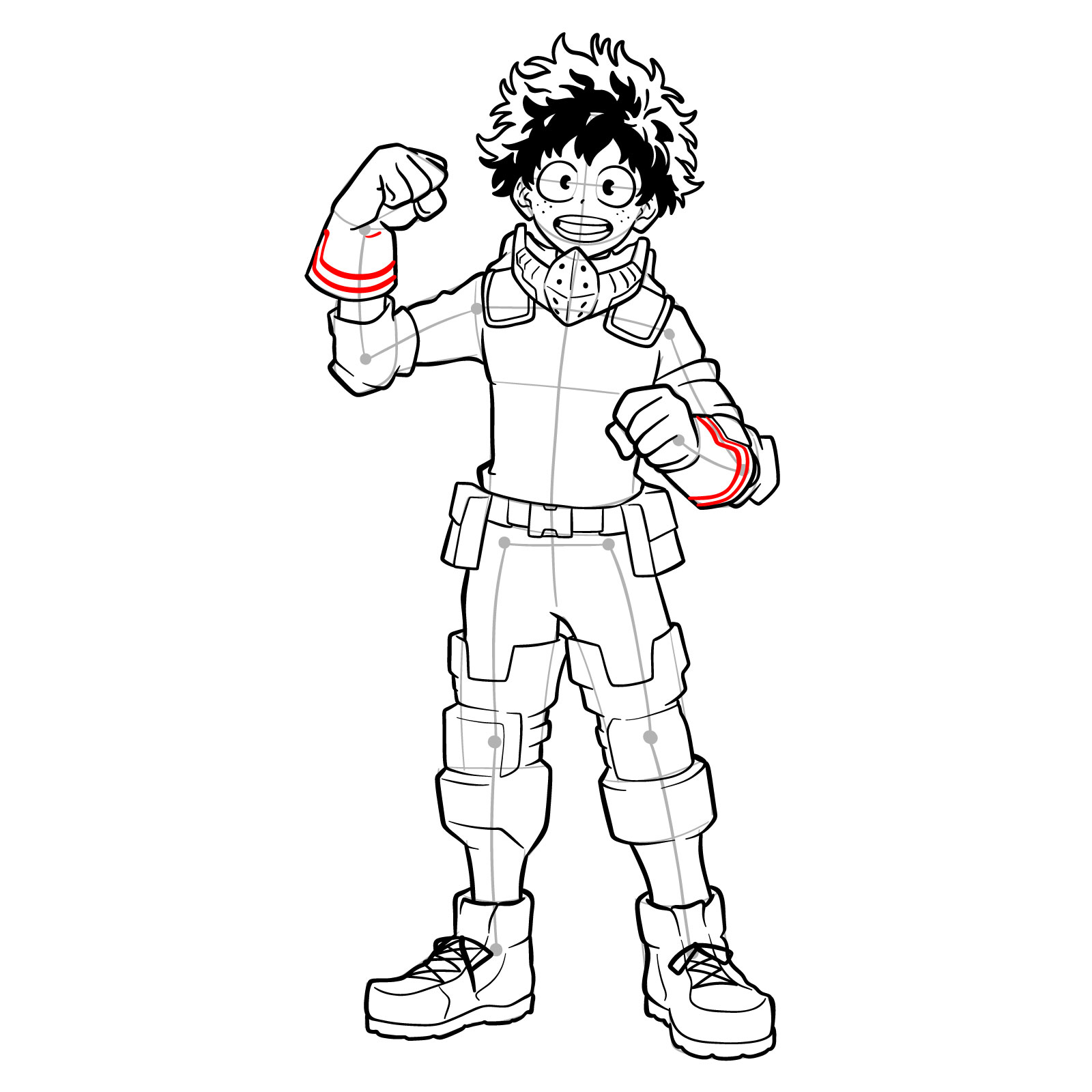 How to draw Deku in Costume Beta (2nd Costume) - step 43