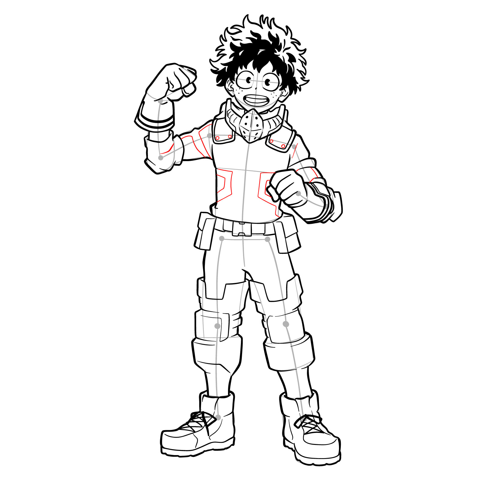 How to draw Deku in Costume Beta (2nd Costume) - step 44