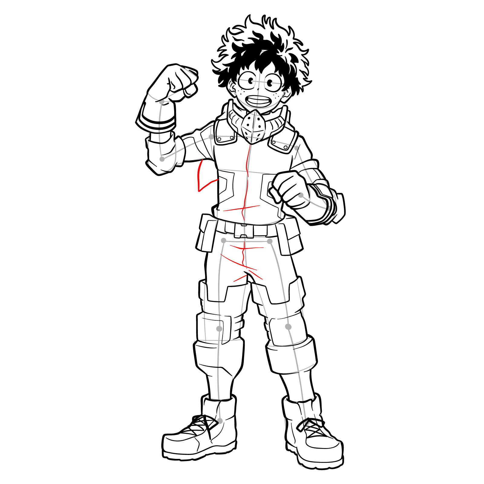 How to draw Deku in Costume Beta (2nd Costume) - step 44