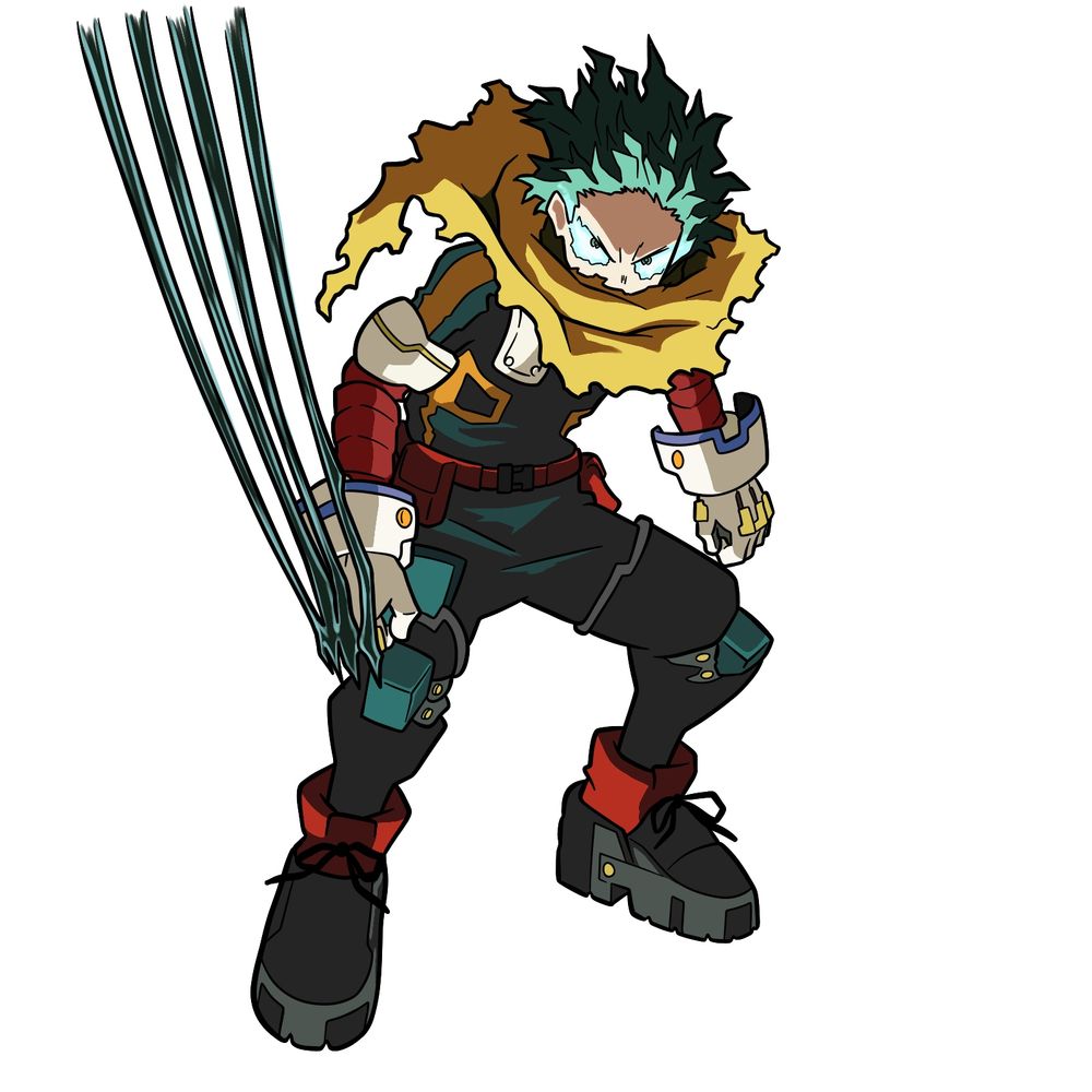 How to Draw Izuku with Blackwhip and One For All Active