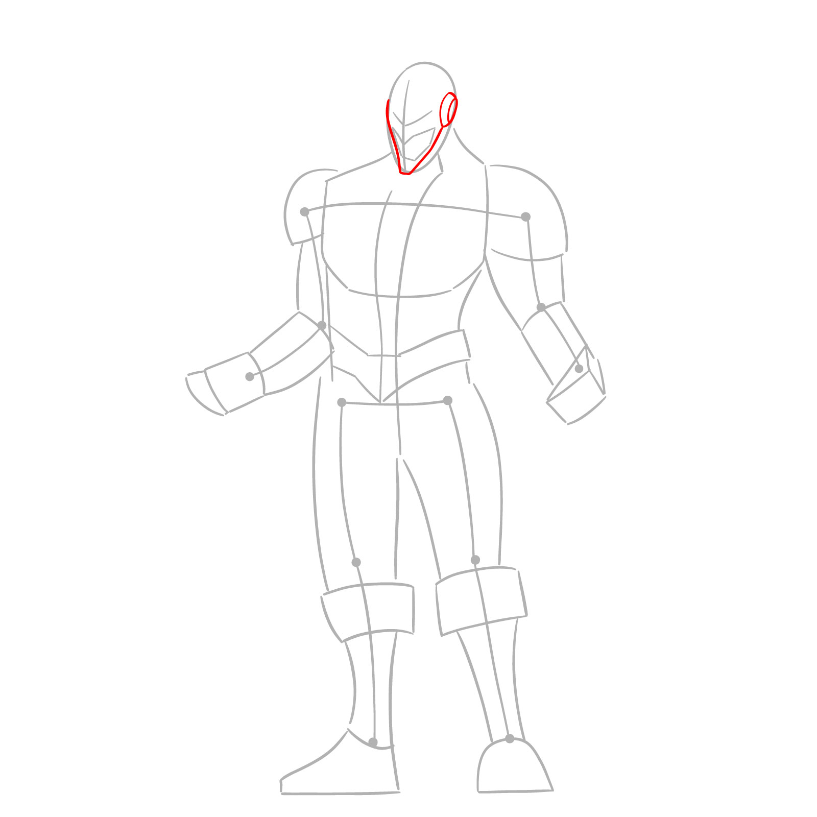 Learn How to Draw Armored All Might in Detailed Steps - step 04